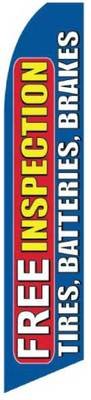 Complete Tire, Battery & Brake Inspection Feather Banner Flag Kit - Auto Repair Shop Advertising & Car Service Center Promotion