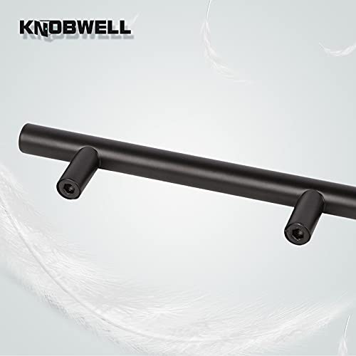 KNOBWELL 100 Pack Matte Black Cabinet Pulls - Durable Stainless Steel Kitchen Cabinet Handles (3.75