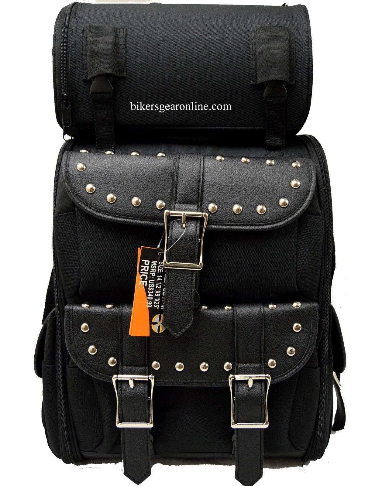 Motorcycle Sissy Bar Bag - Large Travel Luggage for Motorbike - Durable Black Storage for Road Trips & Commuting
