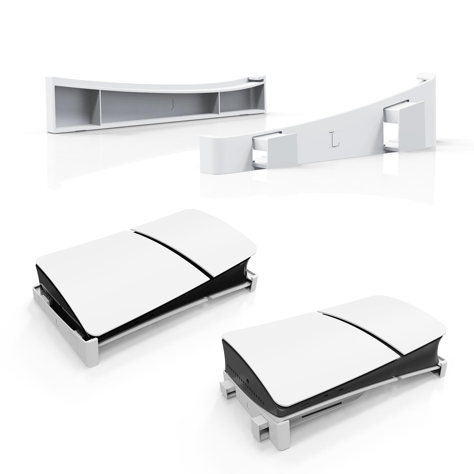 BeisDirect Horizontal Stand for Sony PS5 Slim - Base Support Compatible with PS5 Disc & Digital Edition, Non-Slip Accessories (White) - Perfect for Gaming Setups, Living Room & Bedroom Organization