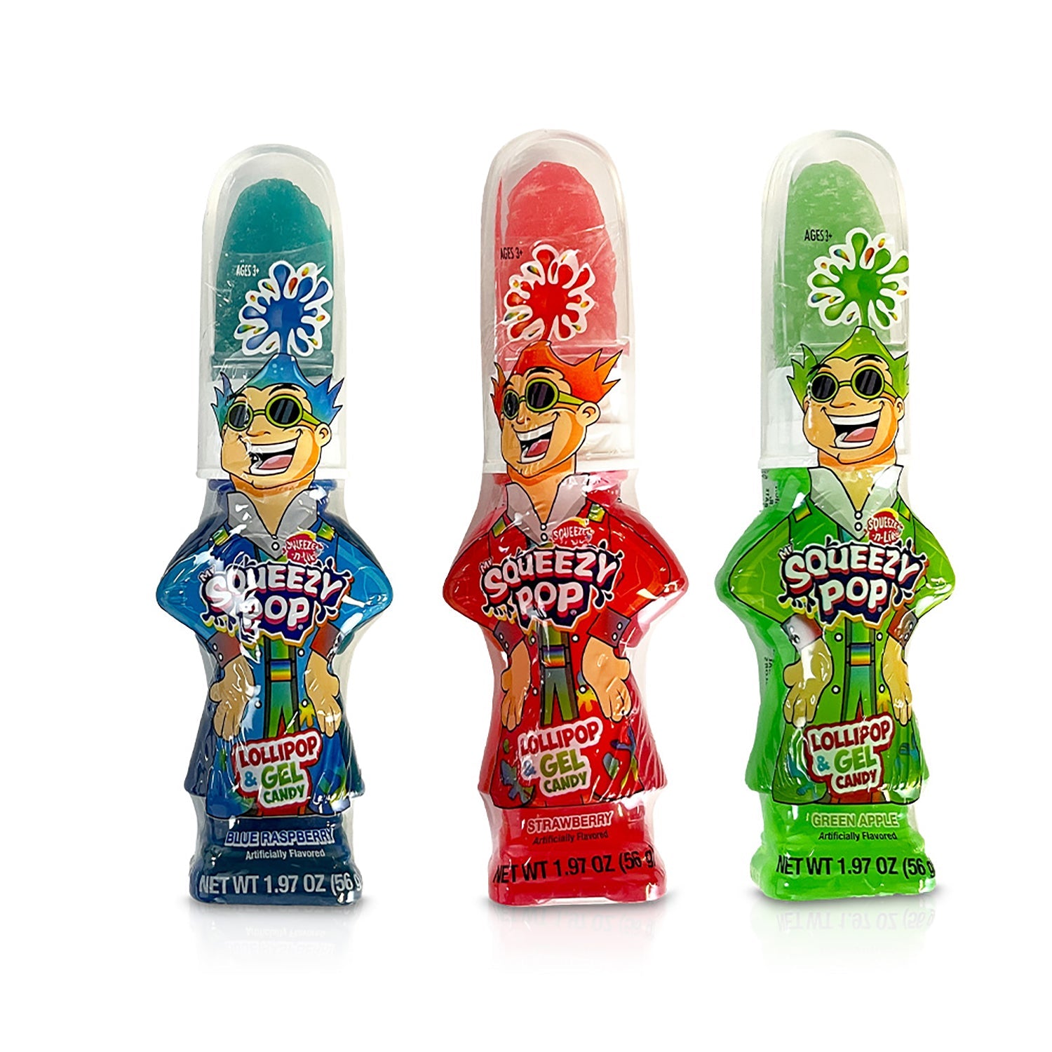 Koko's Mr. Squeezy Pop - 12 Count Box of Fun Bubble Gum for Kids | Perfect for Birthday Parties, School Treats & Candy Favors