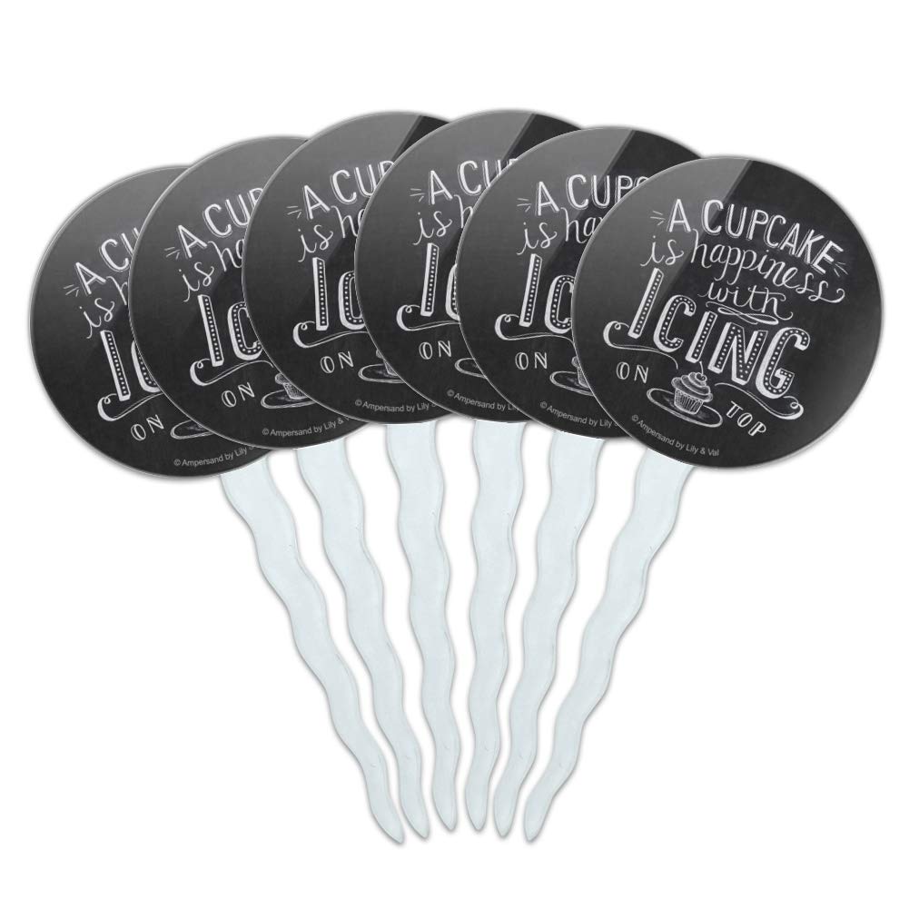 6-Pack Cupcake Toppers & Picks - Decorative Icing Cupcake Decorations for Birthday Parties, Baby Showers & Special Events