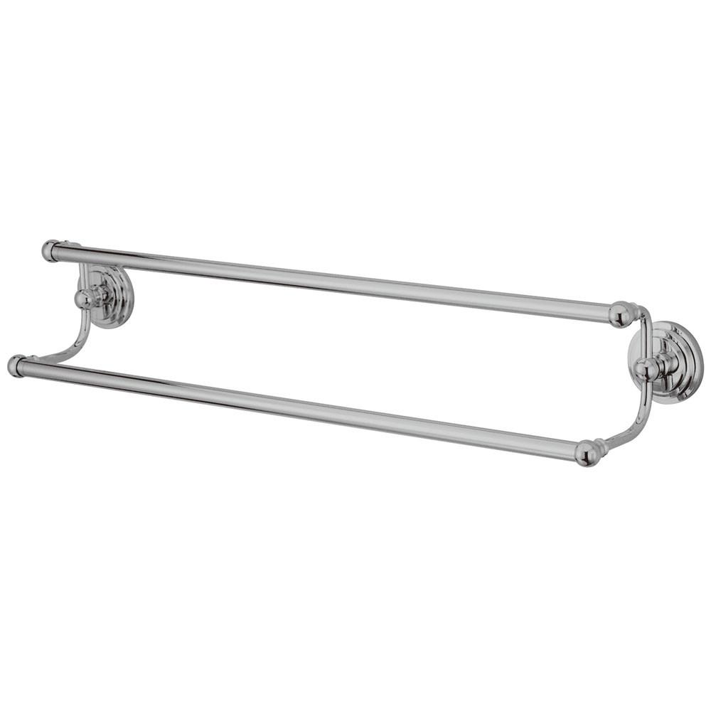 Chrome 24-Inch Double Towel Bar - Heavy Duty Bathroom Towel Rack with Rust-Resistant Finish (BA2713C) for Modern Bathrooms & Spa-Like Showers