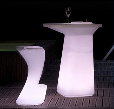 GOWE Fashion LED Illuminated Coffee Table - Rechargeable Light Up Wall Table for Coffee Station, Party, Hotel & Bar Decor - Perfect for Home, Lounge & Nightclub Ambiance