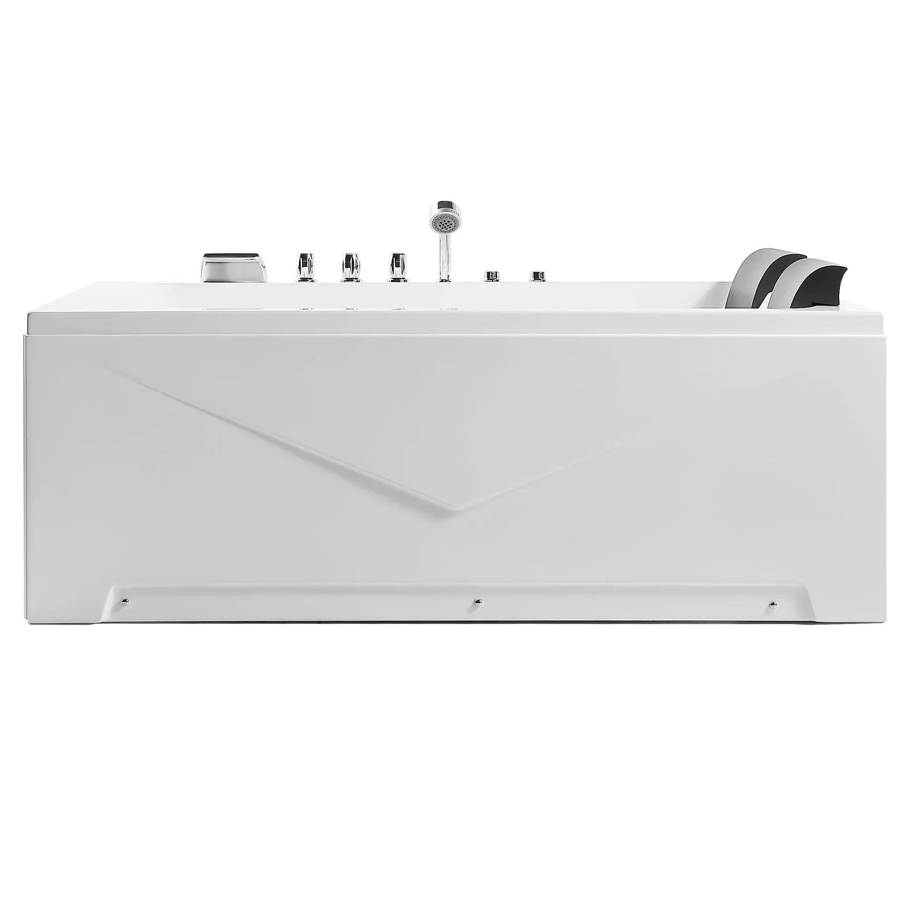 Empava 71 Inch 2-Person Luxury Jetted Hydromassage Bathtub with Chromotherapy - 71JT667B Model - Perfect for Master Bathroom Relaxation and Spa-Like Experience at Home