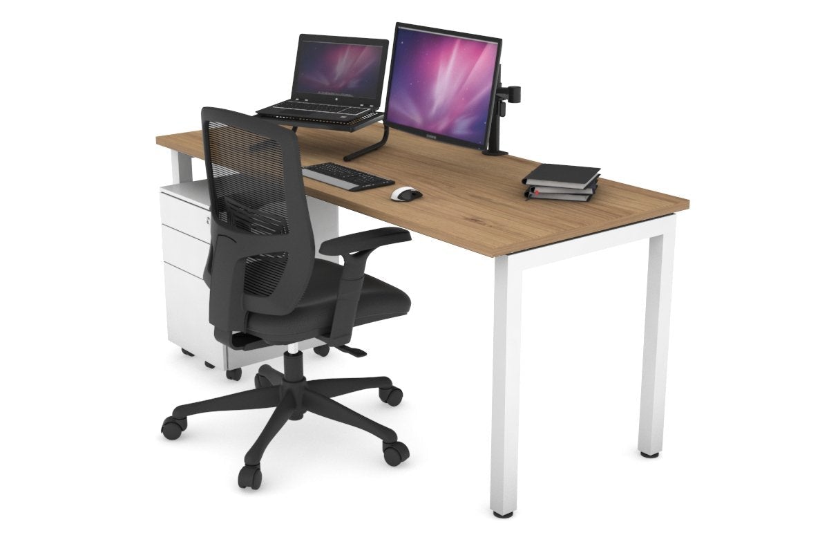 Quadro Square Legs Office Desk - 1600L x 700W Modern Workstation for Home & Office - Perfect for Remote Work, Study & Professional Workspaces