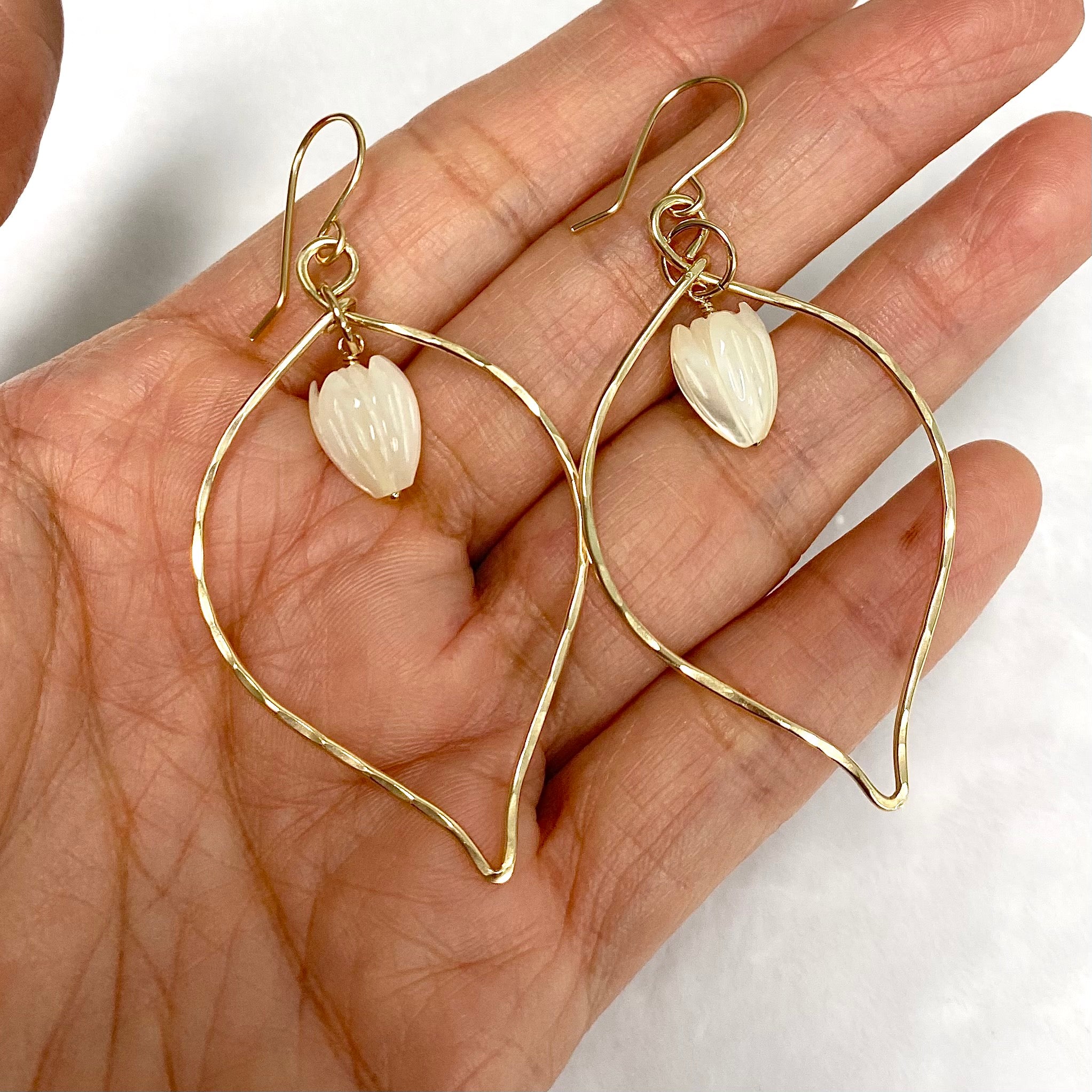 DOREE MOP Pikake Earrings (E604) – Elegant Mother of Pearl Studs for Women, Perfect for Weddings, Parties & Everyday Wear