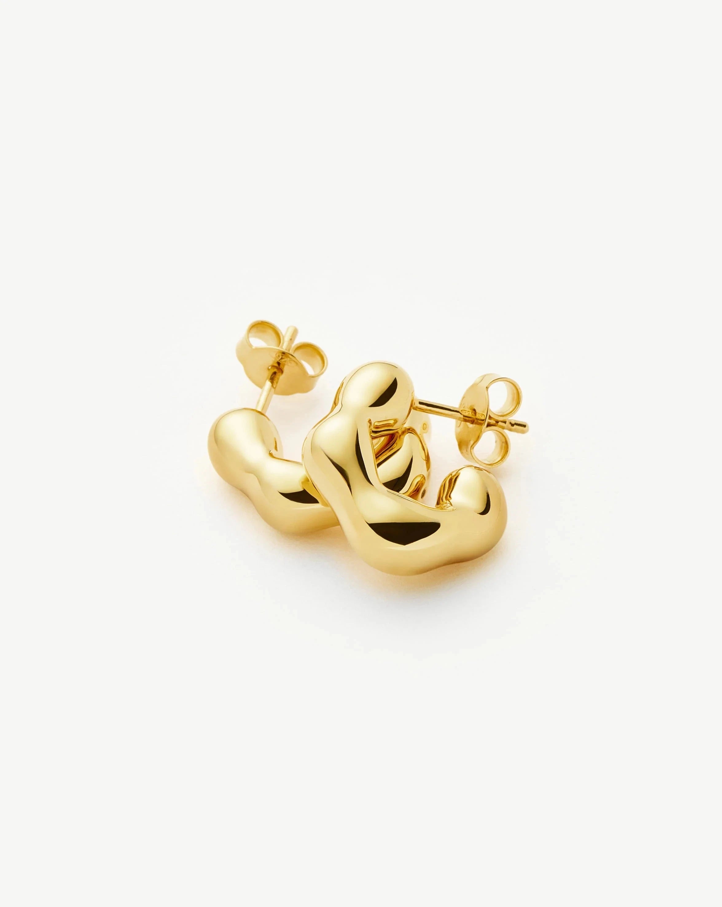 Eny Puffy Small Hoop Earrings for Women - 18k Gold Plated Dainty Everyday Jewelry - Perfect for Work, Date Night & Casual Outfits