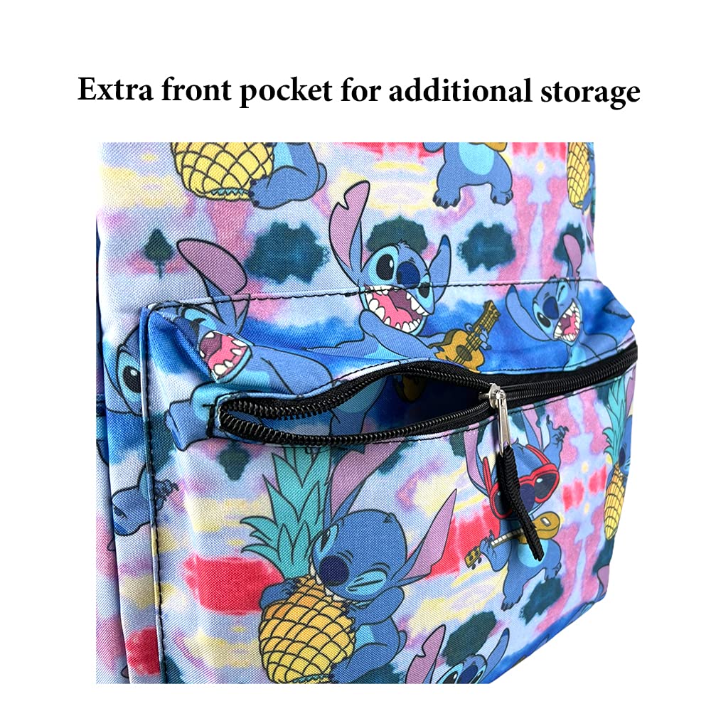 Disney Lilo & Stitch 16 Inch Backpack for Kids & Adults - Cute Cartoon Character School Bag for College, Travel & Everyday Use
