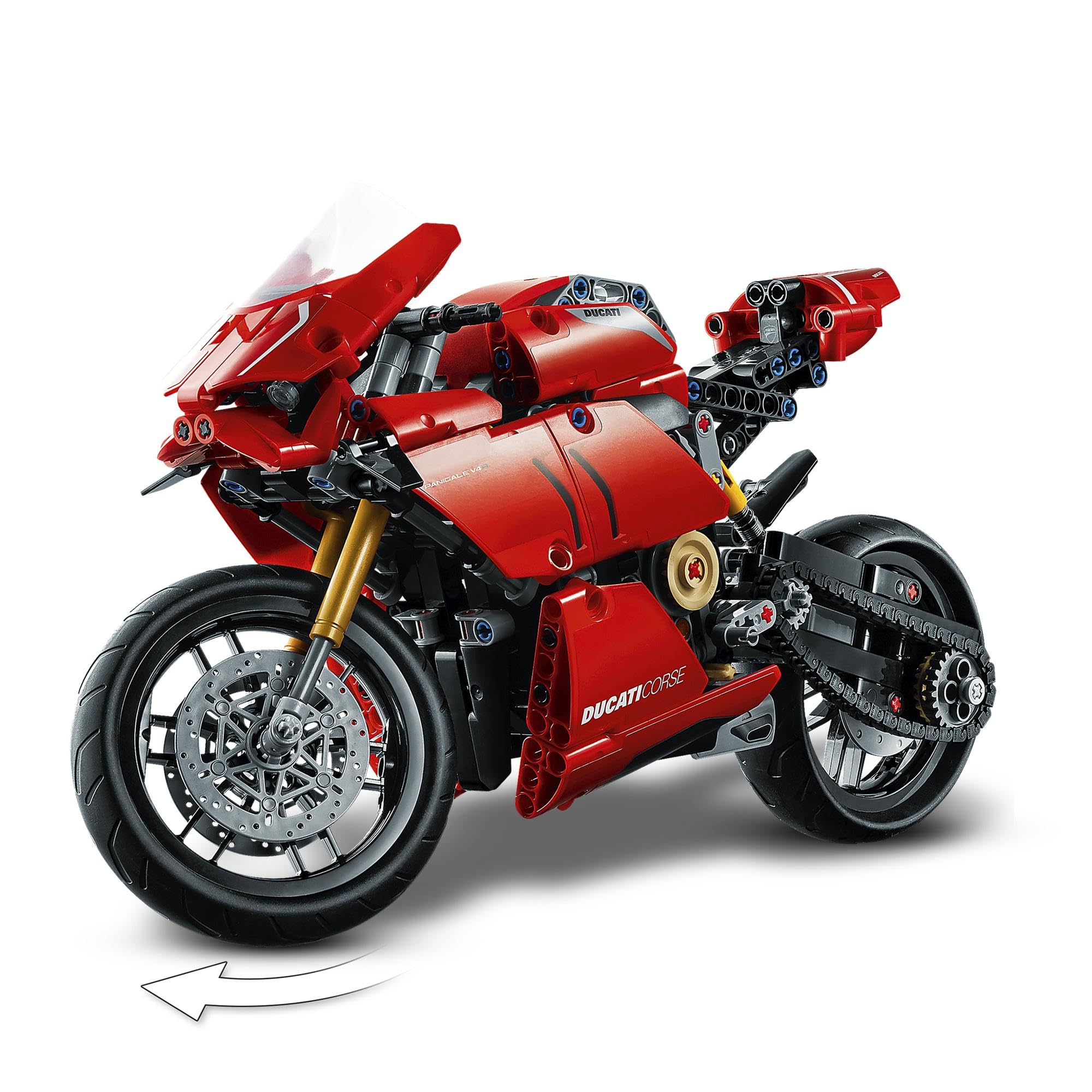LEGO 42107 Technic Ducati Panigale V4 R Motorcycle Building Kit – Red Toy Bike Model with Gearbox & Suspension – STEM Construction Toy for Kids Ages 10+ – Perfect Gift for Boys & Girls – Great for Bedroom Decor & Motorcycle Enthusiasts