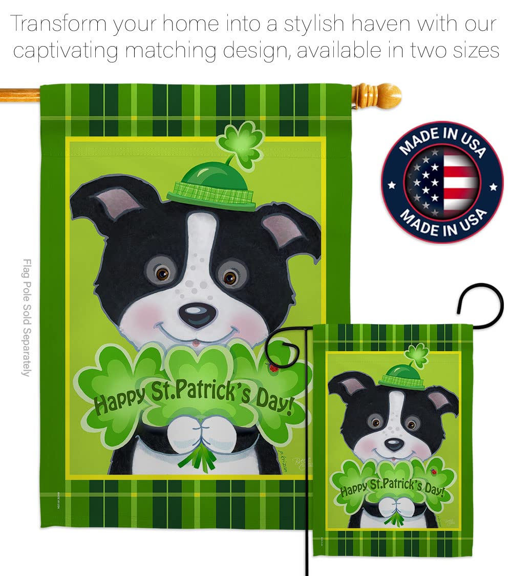 St Patrick's Day Garden Flag - 13x18.5in Thick Fabric Vertical Banner for Outdoor Decor