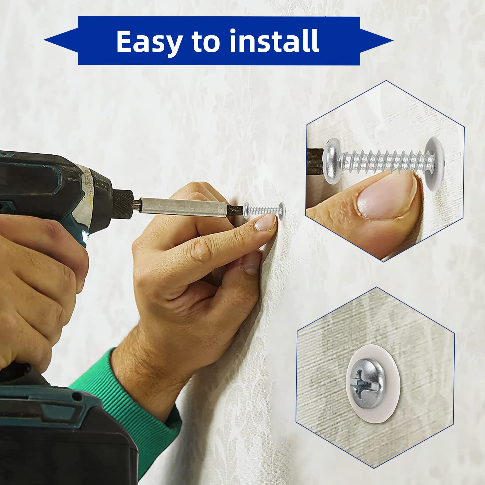 180-Piece Nylon Plastic Drywall Anchors Kit - Self-Drilling Wall Anchors for Hollow Walls, Heavy Duty & Sturdy Drywall Fasteners - Perfect for Hanging Pictures, Shelves & Home Decor
