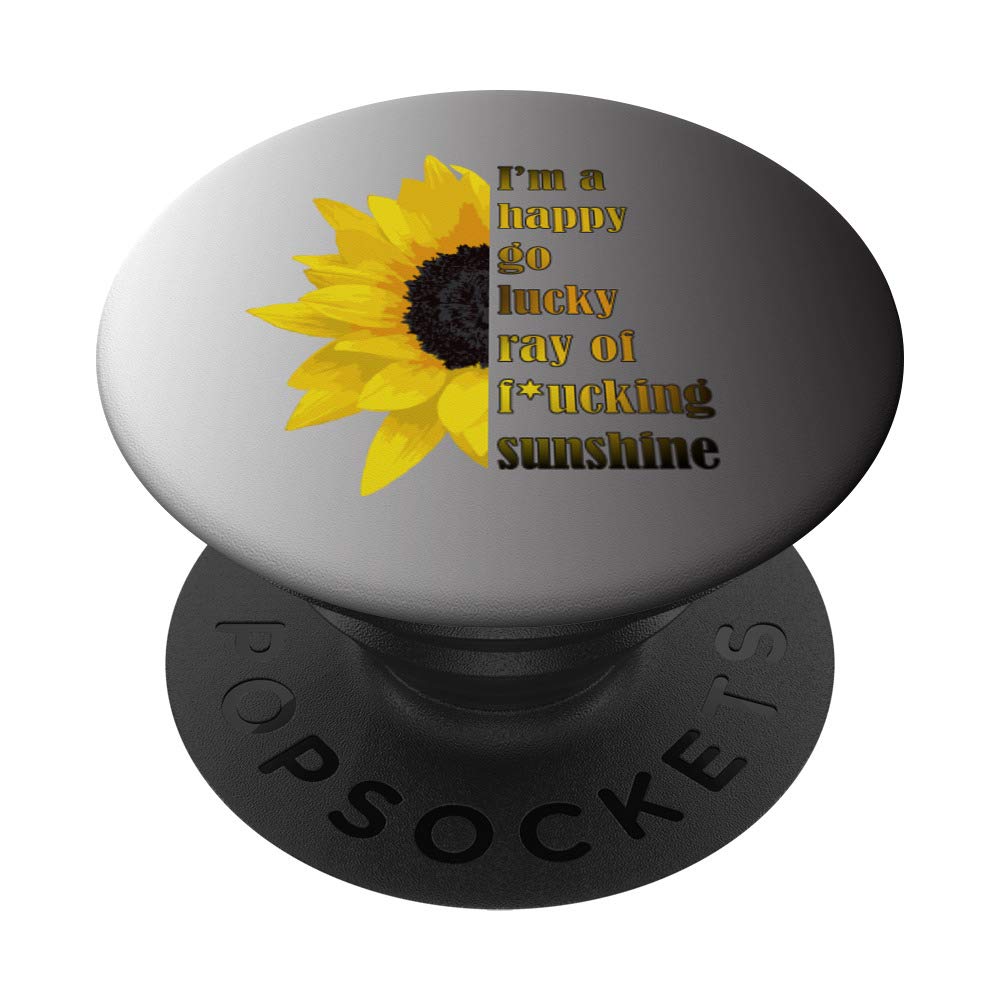 Happy Go Lucky Ray of Sunshine Sunflower PopSocket - Swappable Grip for Phones & Tablets, Perfect for Everyday Use, Travel, and Hands-Free Convenience
