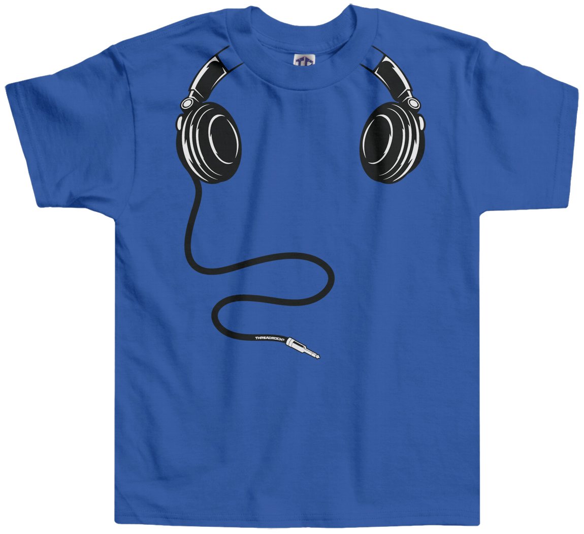 Threadrock Little Boys' Toddler Headphones T-Shirt - Comfortable Cotton Kids Tee for Music Lovers - Perfect for School, Playdates & Family Outings