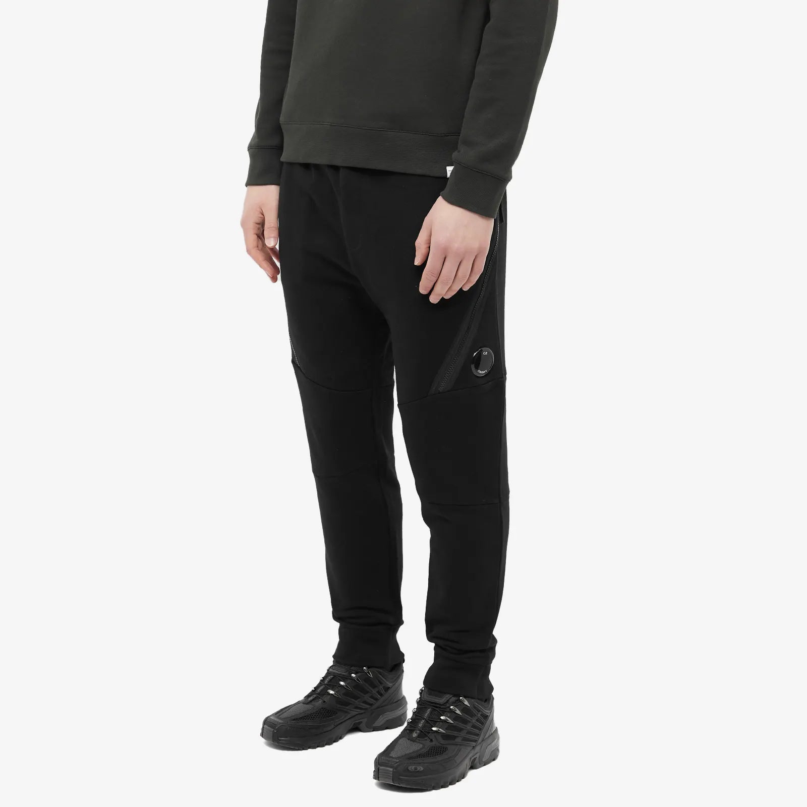 CP Company Black Lens Sweatpants for Men - Comfortable Joggers with Reflective Details | Perfect for Running, Gym & Streetwear Fashion