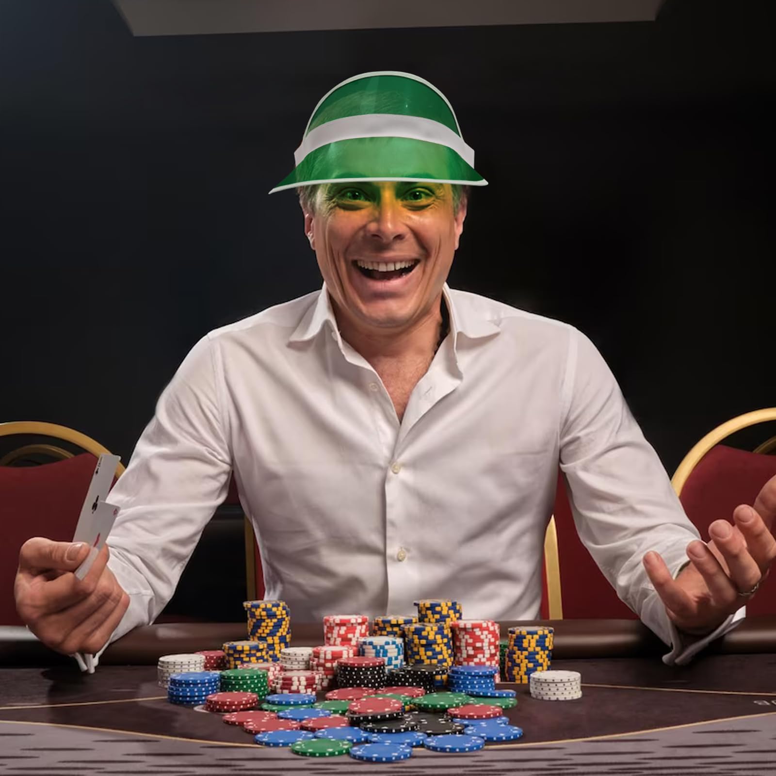 GSE Casino Poker Dealer Visor - Unisex Bingo & Card Game Hat for Men & Women - Adjustable Beach Golf Visor for Casino Nights, Bingo Parties & Outdoor Sports