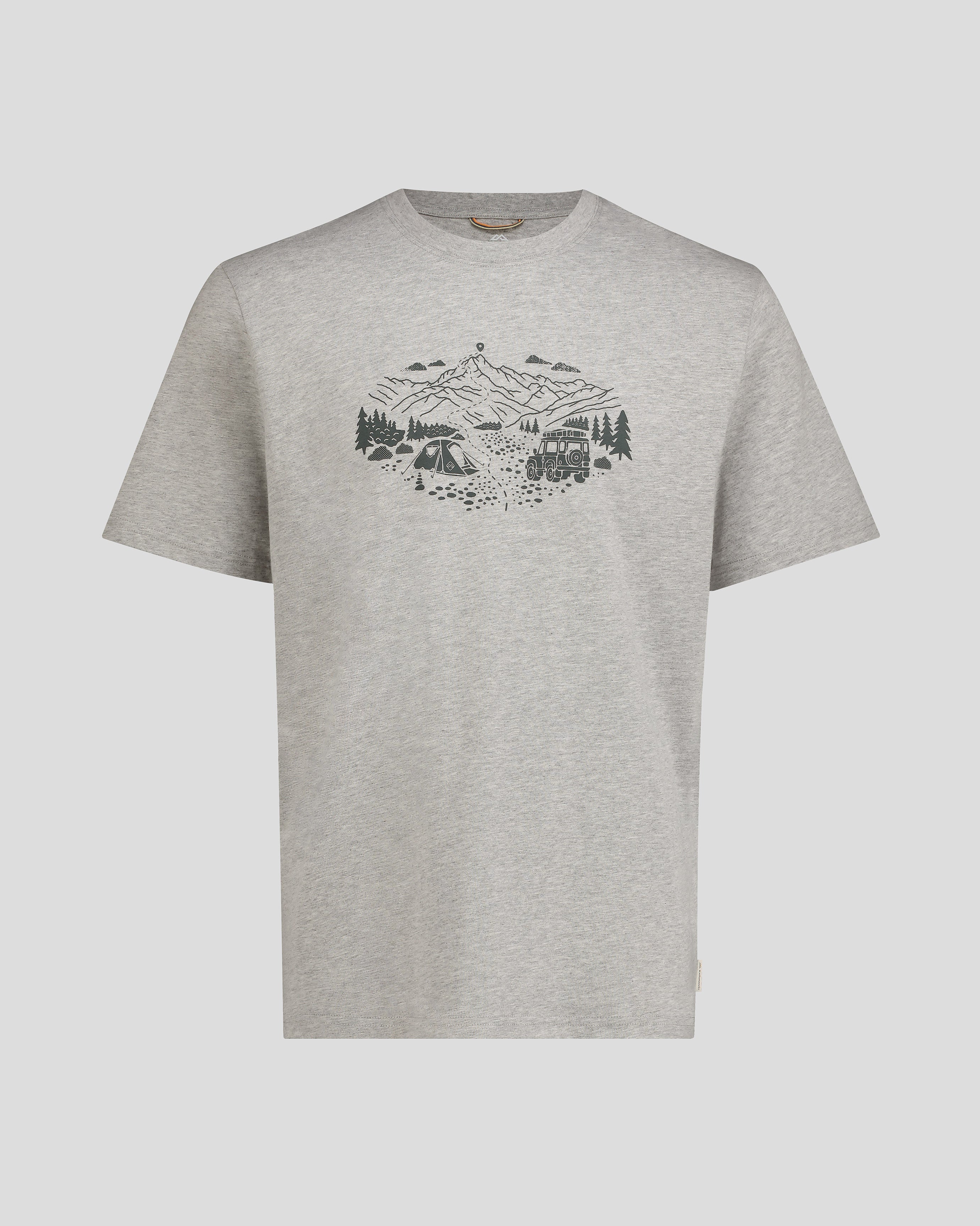Premium Men's Ridgeline Organic Cotton T-Shirt - Light Grey Marle - Soft & Breathable Casual Tee for Everyday Wear, Gym, and Outdoor Activities