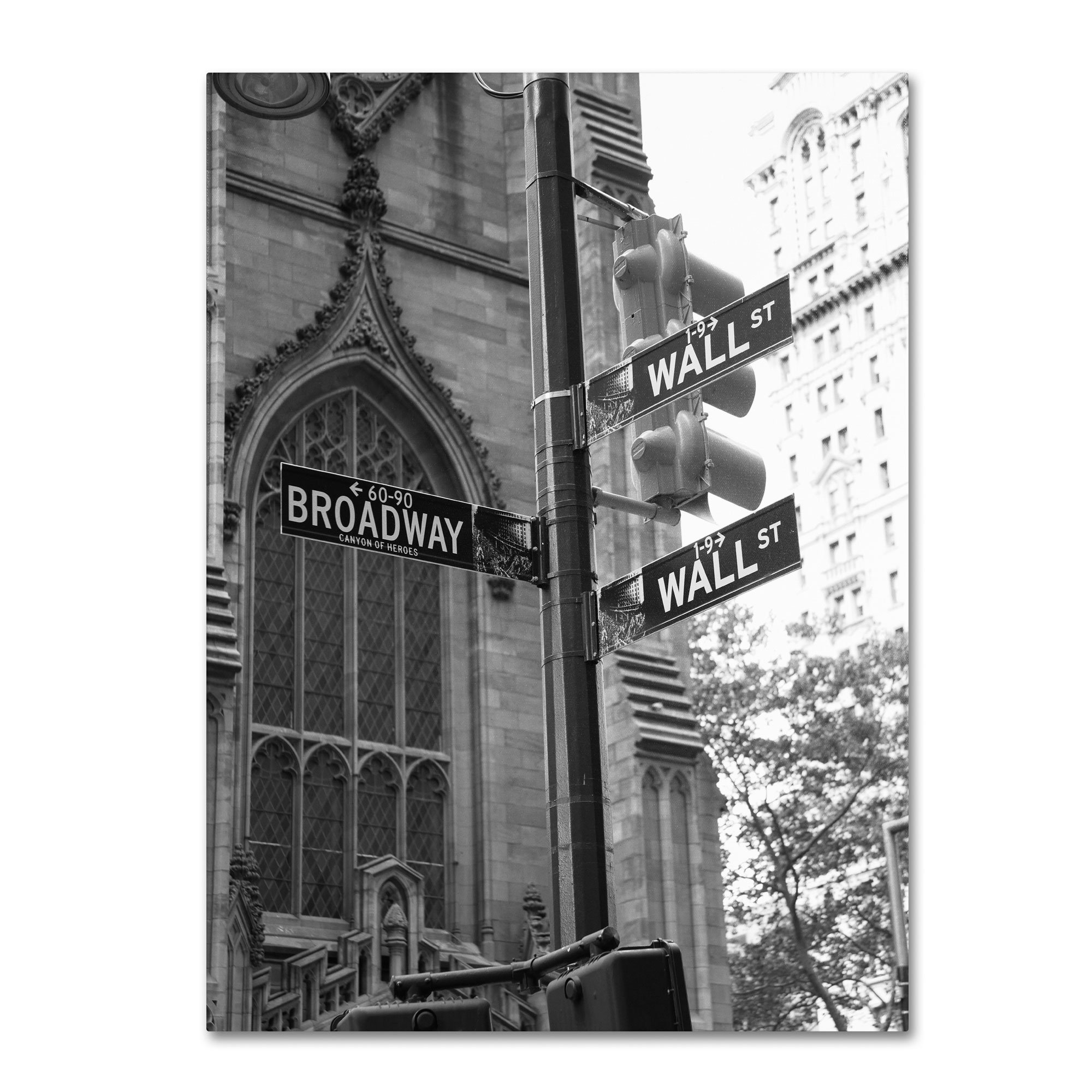 Chris Bliss Wall Street Signs Canvas Wall Art - 35x47 Inch Trademark Fine Art Print for Office & Home Decor | Modern Wall Decor for Living Room, Bedroom & Workspace