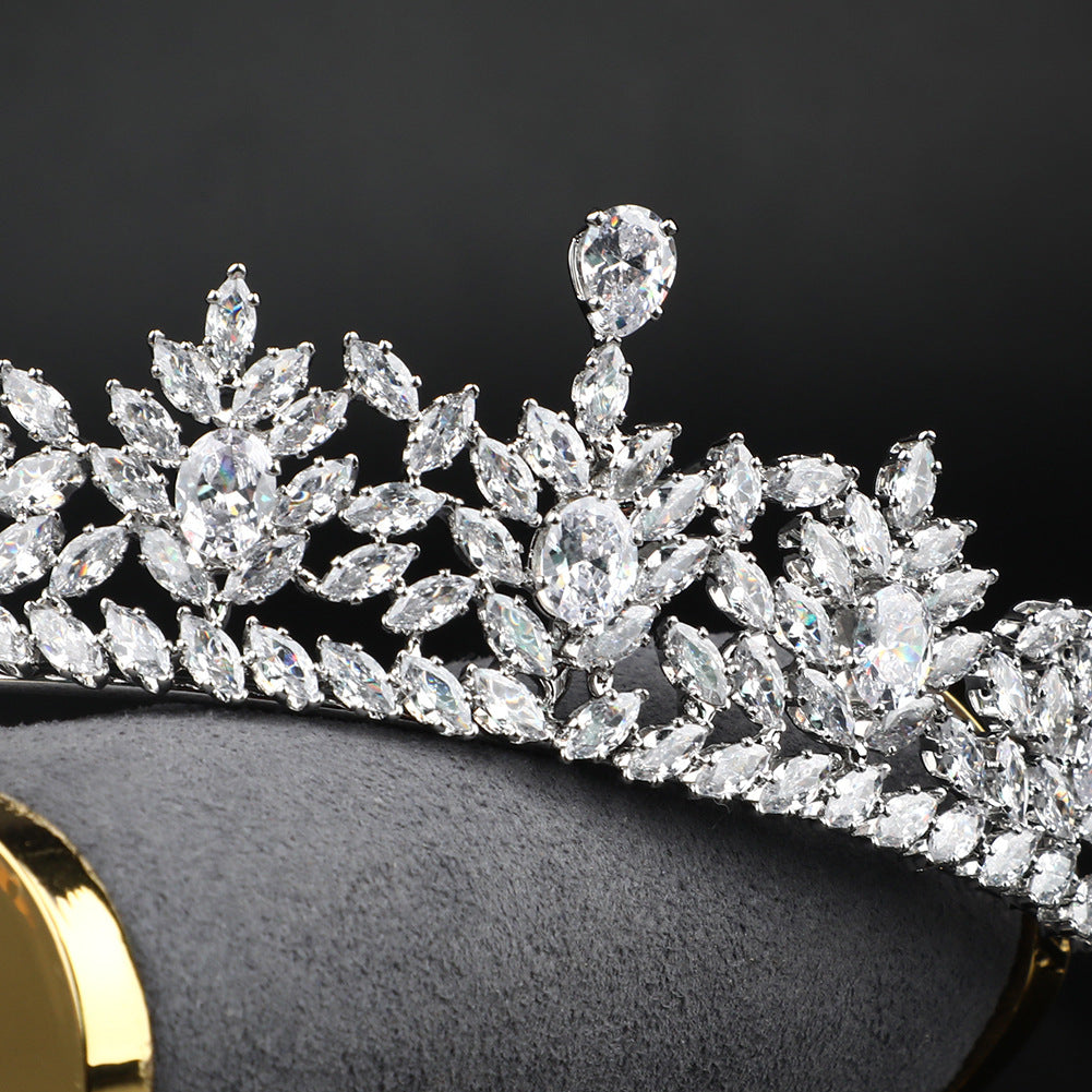 Elegant Cubic Zirconia Wedding Tiara for Bride - Sparkling Crystal Bridal Hair Accessories & Jewelry | Perfect for Weddings, Prom, Pageants & Special Occasions