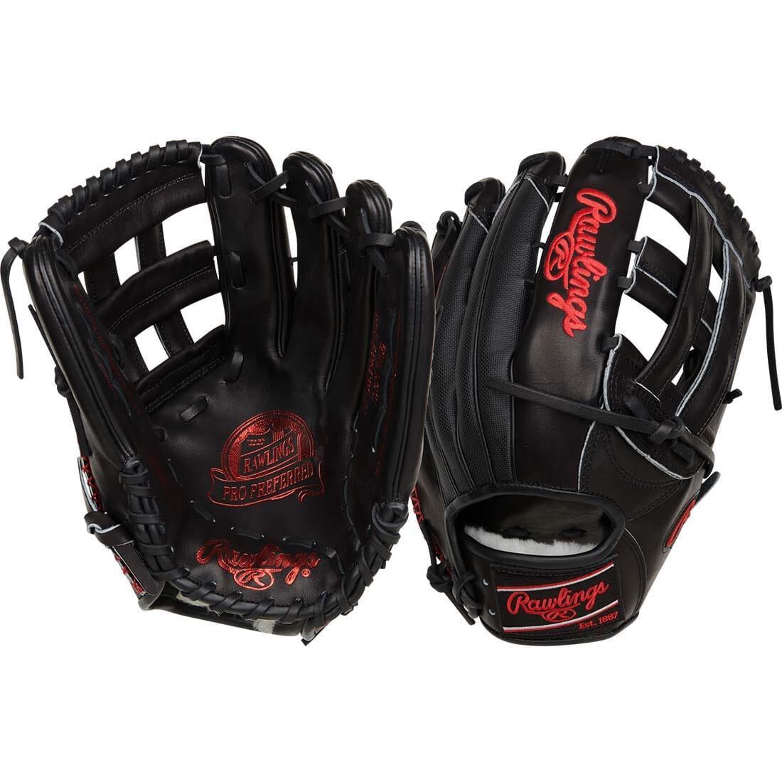 Rawlings Pro Preferred 12.75 Inch Outfield Baseball Glove - RPROS3039 6BSS | Premium Leather Glove for Baseball Players | Perfect for Outfield Training & Games