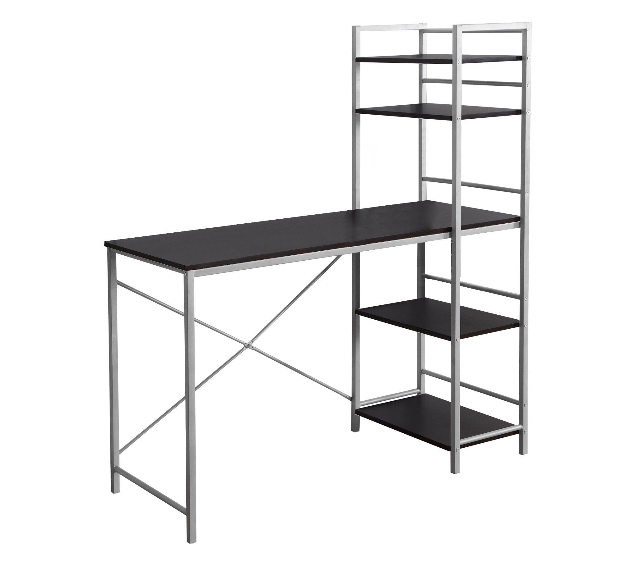 48L Office Series Espresso Top Silver Metal File Cabinet - Perfect for Home Office, Study Room & Workspace Organization