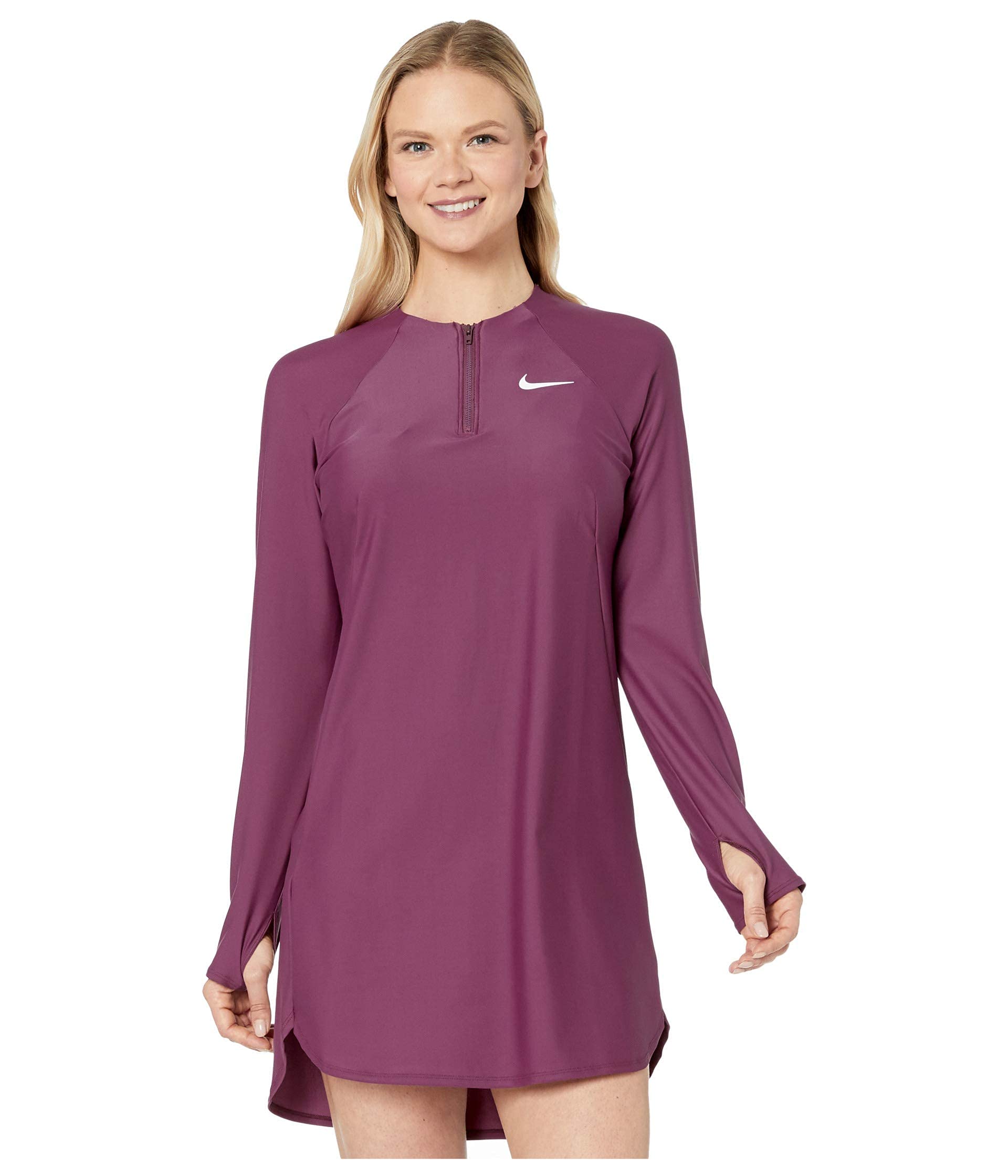 Nike Women's Long Sleeve Swim Cover Up Tunic - UPF 50+ Sun Protection Beach Dress for Pool, Vacation & Water Sports