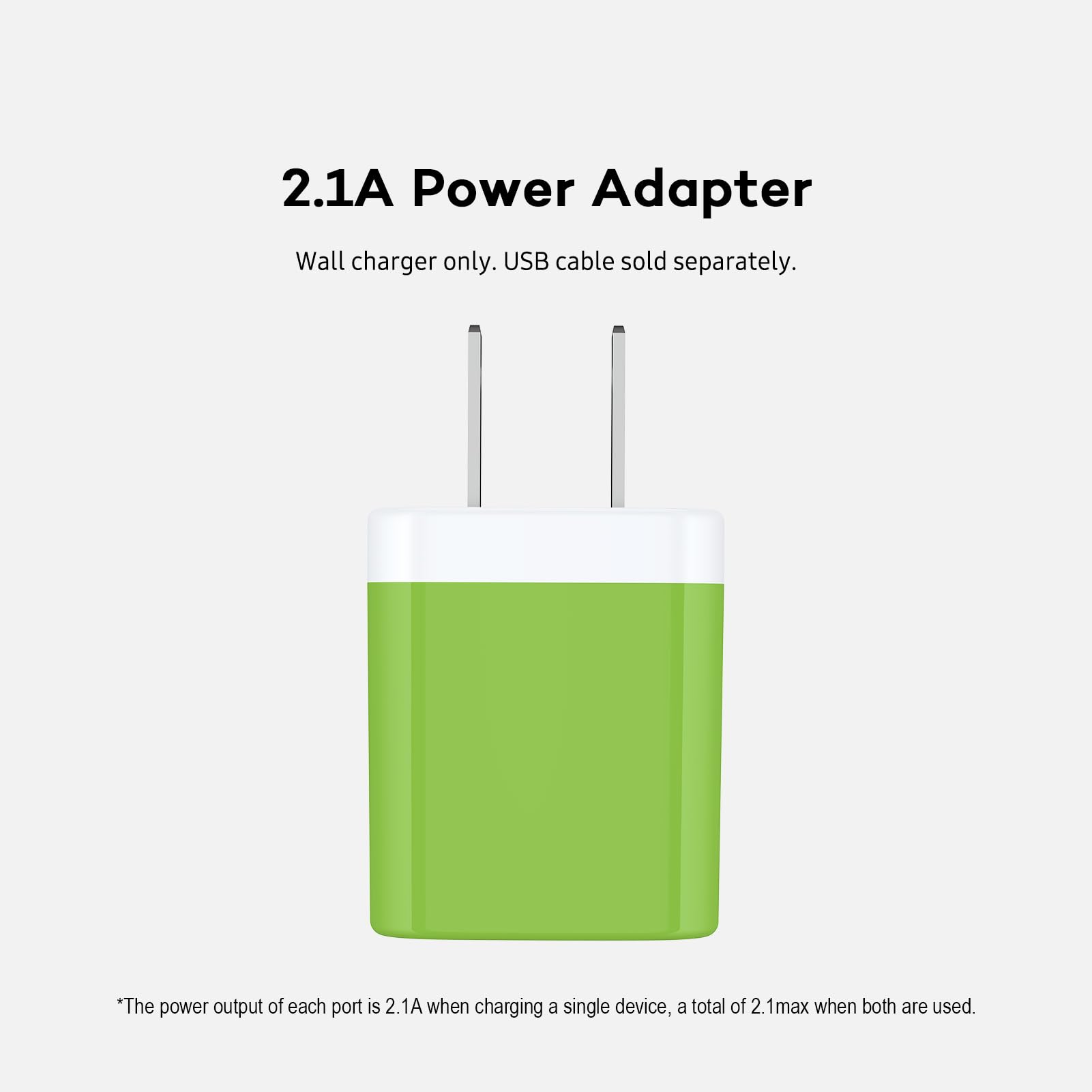 [2-Pack] AILKIN 2.1A Dual Port USB Wall Charger - Fast Charging Block Plug Power Adapter for iPhone 16/15/14/13/12/11/XS/XR, Google Pixel 9/8/7/6, Samsung Galaxy - Perfect for Home, Office & Travel Charging Needs