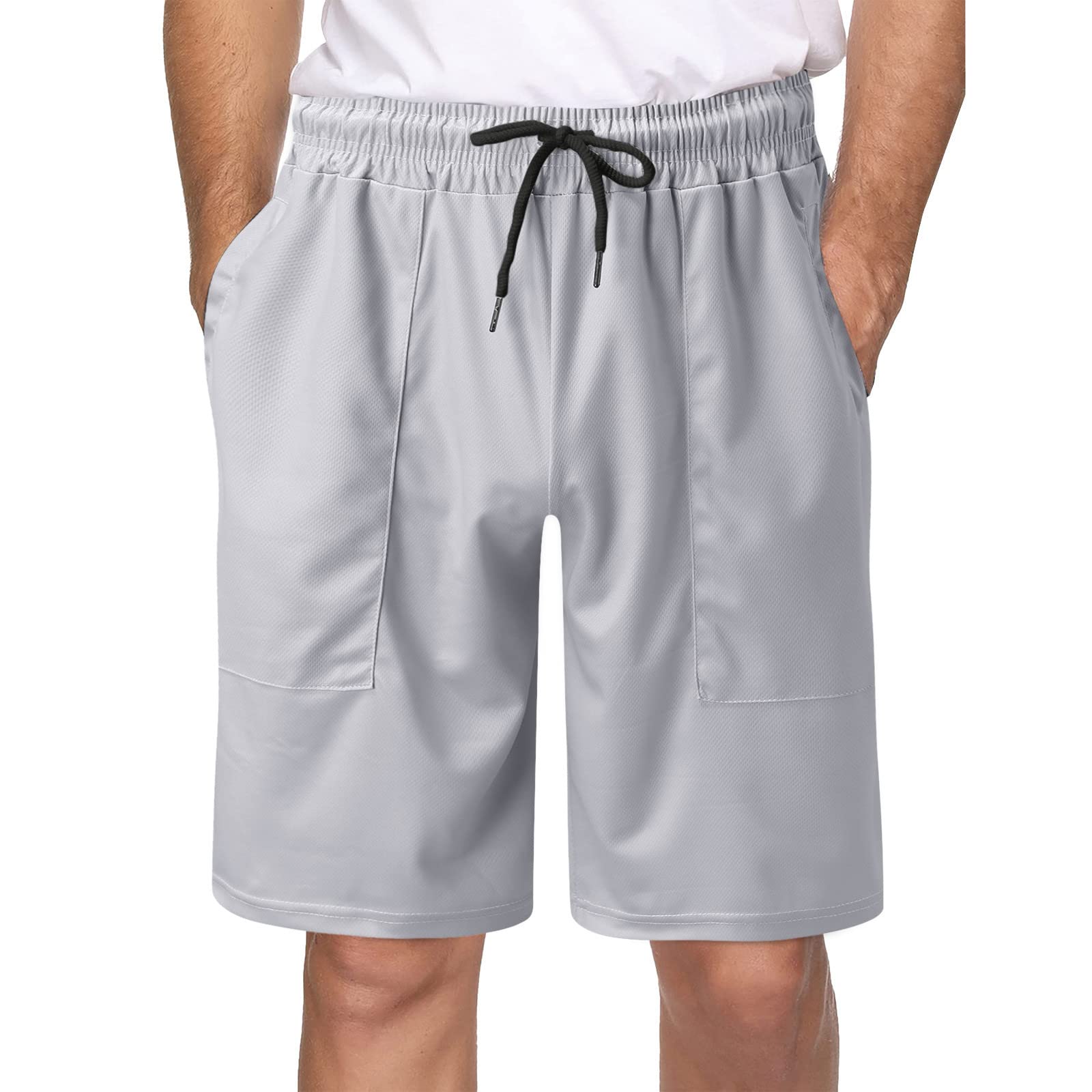 **LindoMaker Men's 7 Inch Inseam Bermuda Shorts – Big & Tall Lightweight Hiking, Running, and Fitness Shorts for Outdoor Activities & Gym Workouts**