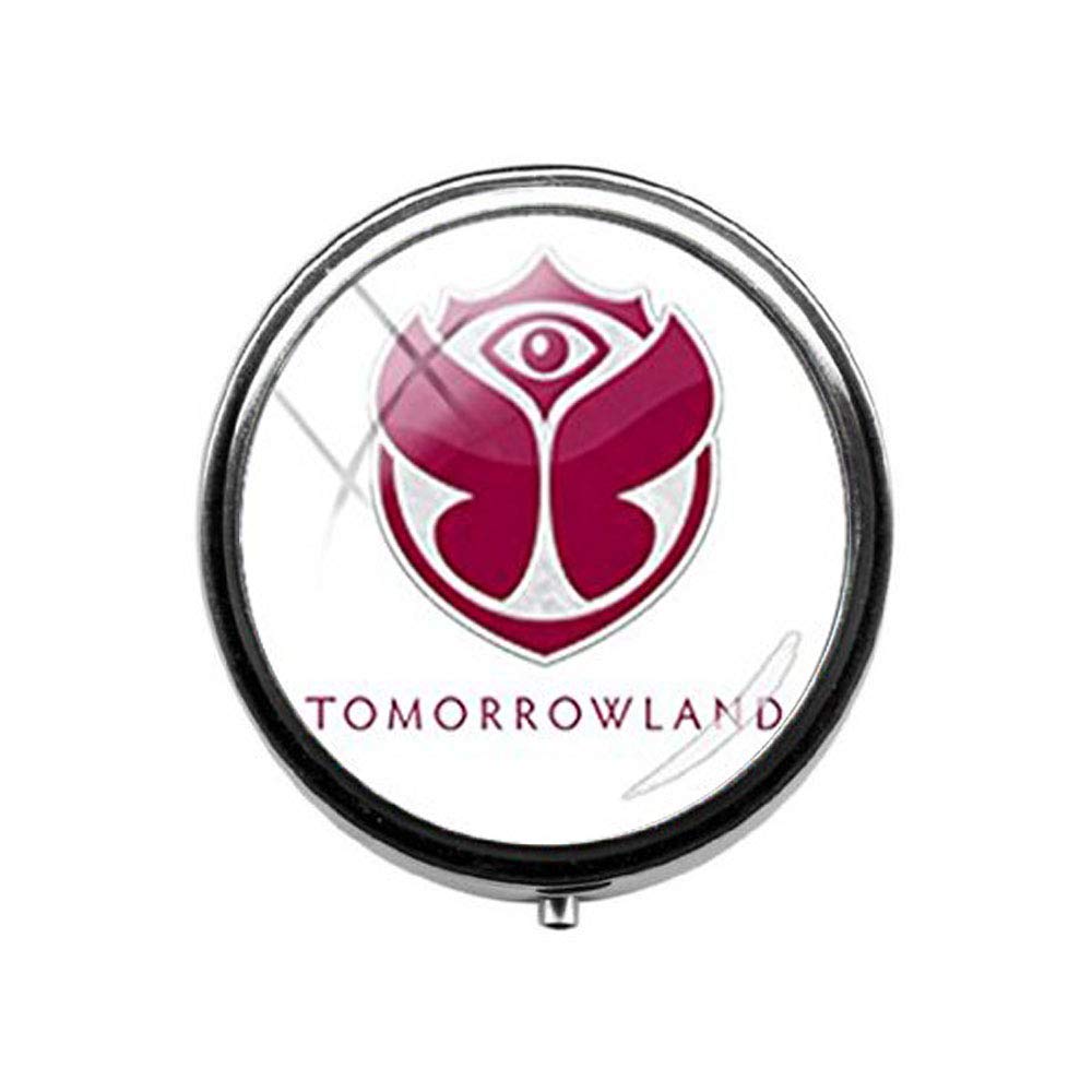 Tomorrowland Logo Pill Box - Music Festival Candy Container, Glass Cabochon Jewelry Gift Box for EDC, Travel & Festival Essentials