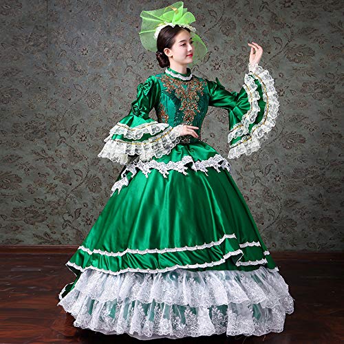 Victorian Renaissance Queen Costume for Women - Elegant Rococo Long Dress for Cosplay, Halloween & Historical Reenactment