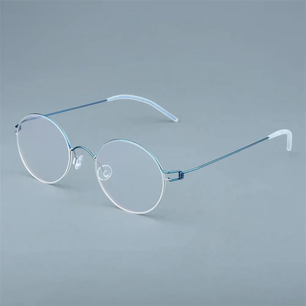 Aimee Women's Full Rim Small Round Screwless Titanium Eyeglasses Frame 13018 - Lightweight & Durable for Work, Reading & Everyday Use