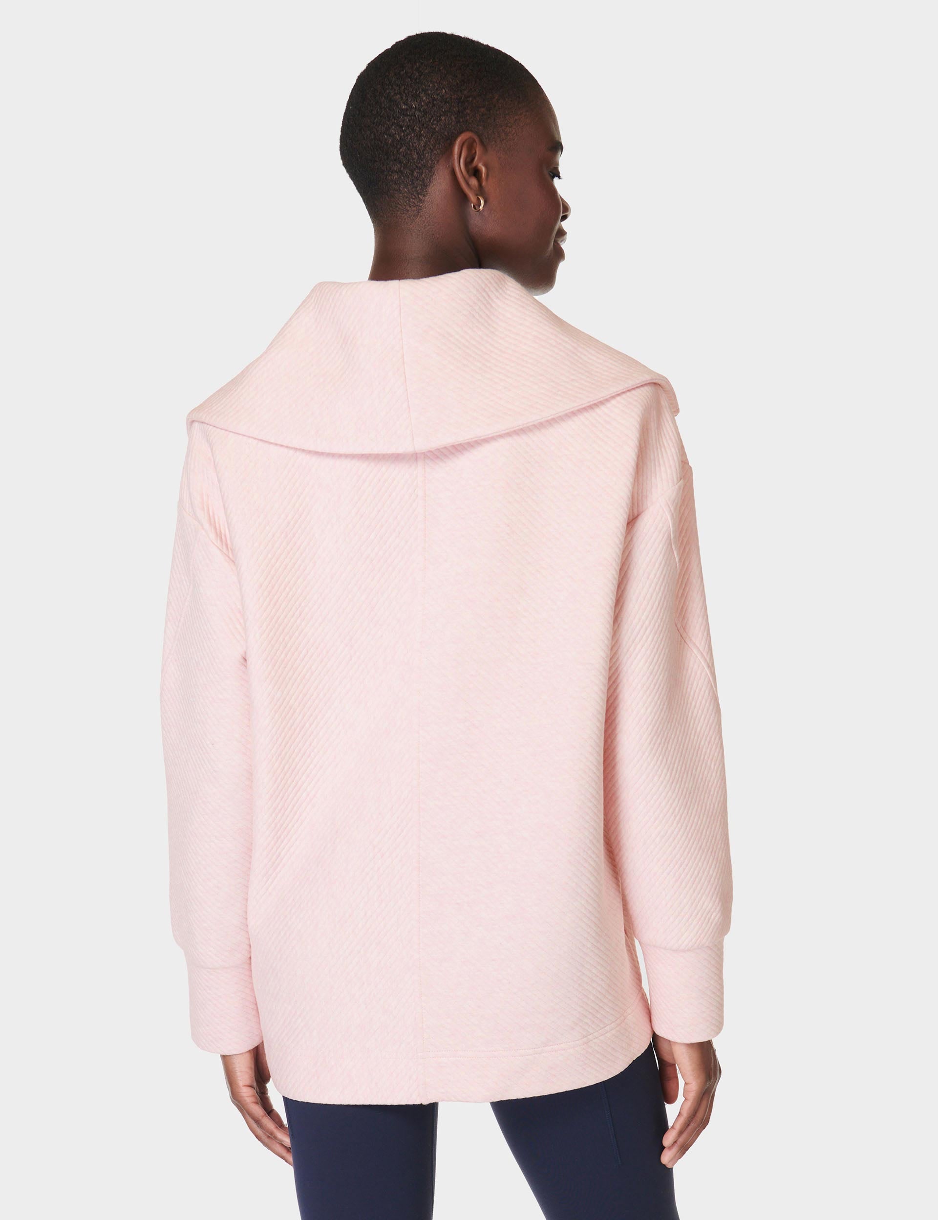 Radiant Half Zip Sweatshirt for Women - Soft Neutral Pink Pullover Hoodie | Cozy Casual Wear for Fall, Gym & Outdoor Activities