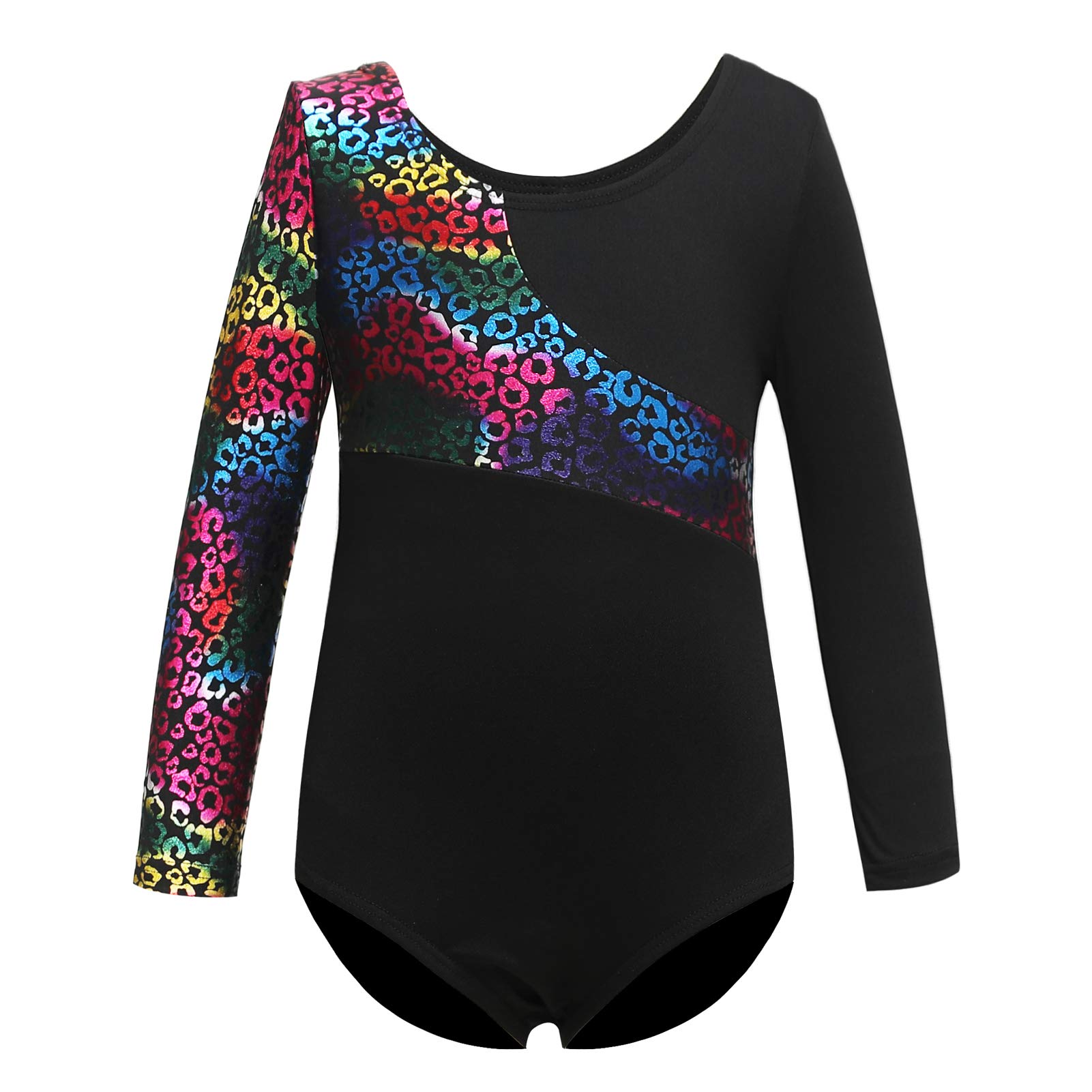 Sparkle Leopard Print Leotards for Girls - Gymnastics & Ballet Dance Unitard Outfit | Stretchy Biketard for Dance Practice, Performances & Competitions