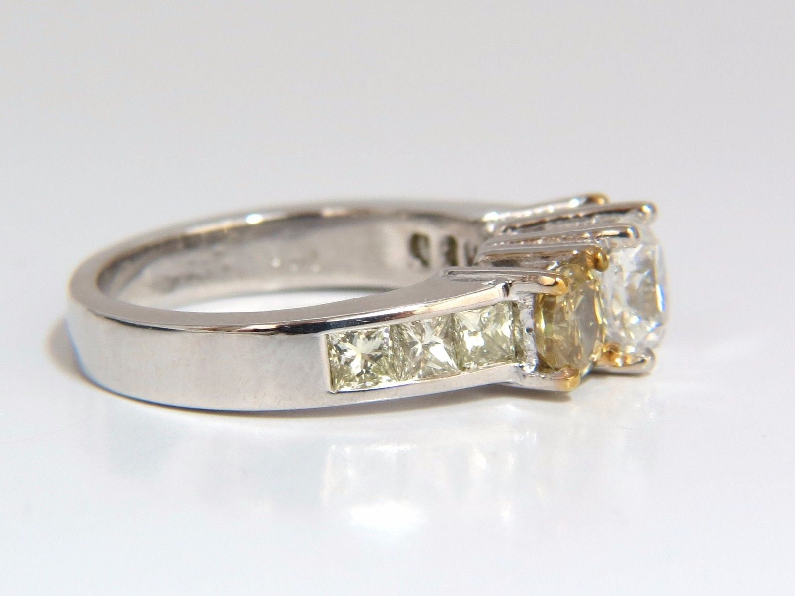 GIA Certified 1.01ct Cushion Cut Diamond & 1.02ct Fancy Yellow Diamond Engagement Ring - 14K Gold VVS2 Clarity - Perfect for Proposals, Anniversaries & Special Occasions