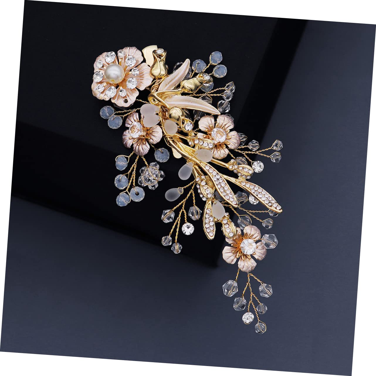 Minkissy Pearl Flower Bridal Hair Pins - Rhinestone Hair Clip for Wedding & Parties