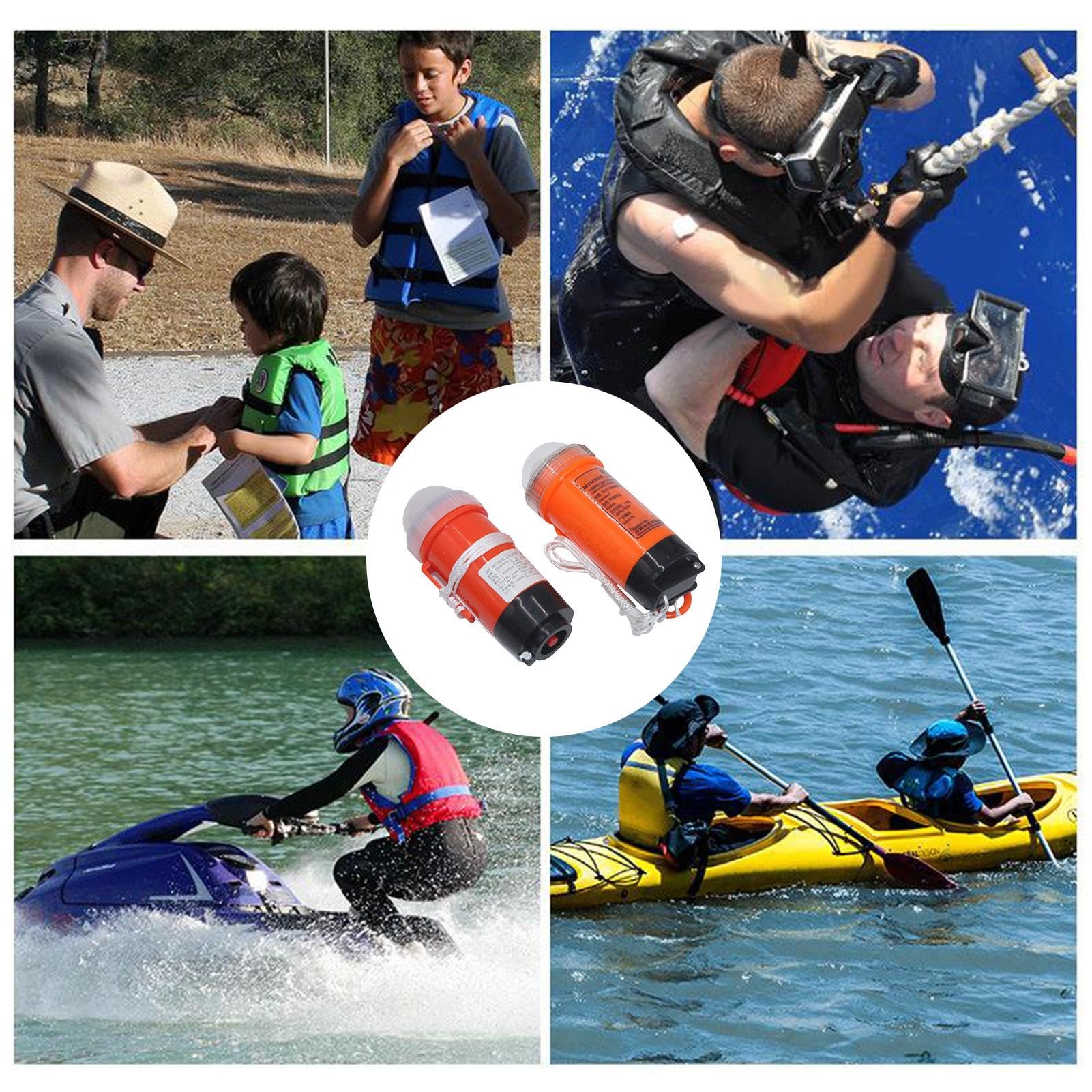 2 Pack LED Strobe Light - Waterproof Automatic Survivor Locator Light for Life Jackets & Marine Safety - Emergency Boat Lights for Nighttime Boating, Kayaking & Water Rescue Operations