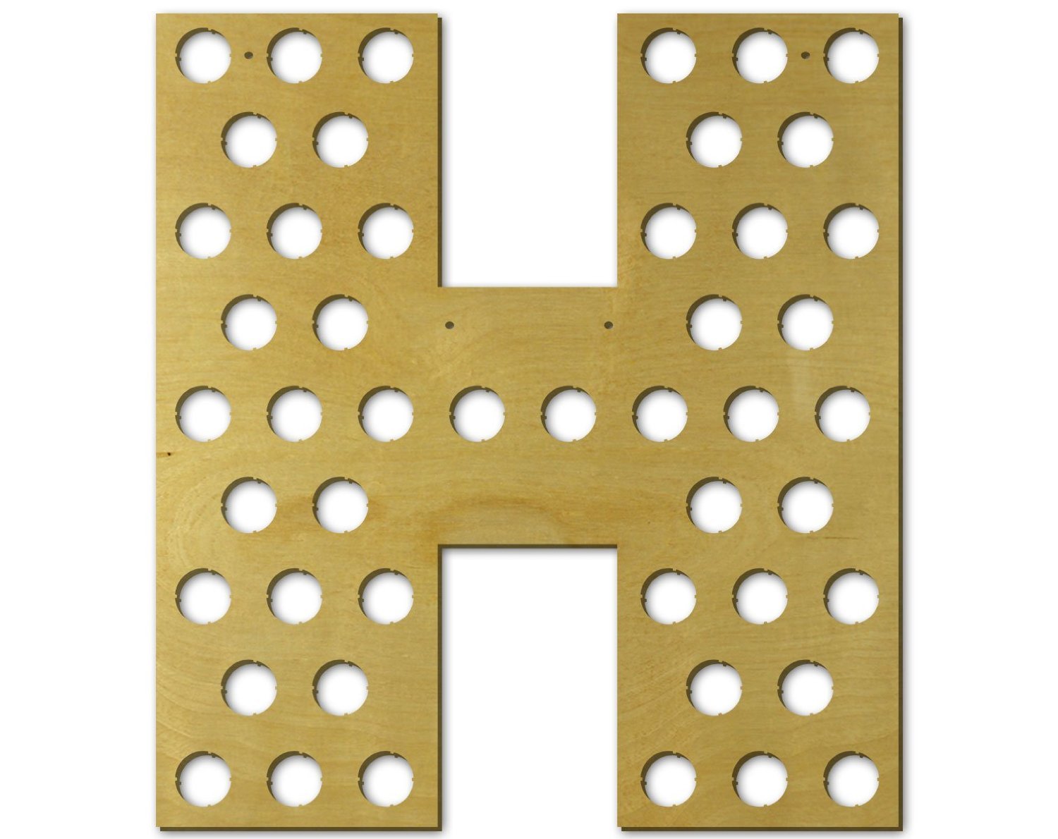 Wooden Beer Cap Organizer Holder - Alphabet Letter H for Collecting Beer & Soda Bottle Caps - Perfect for Home Bar Decor, Man Cave, and DIY Craft Projects