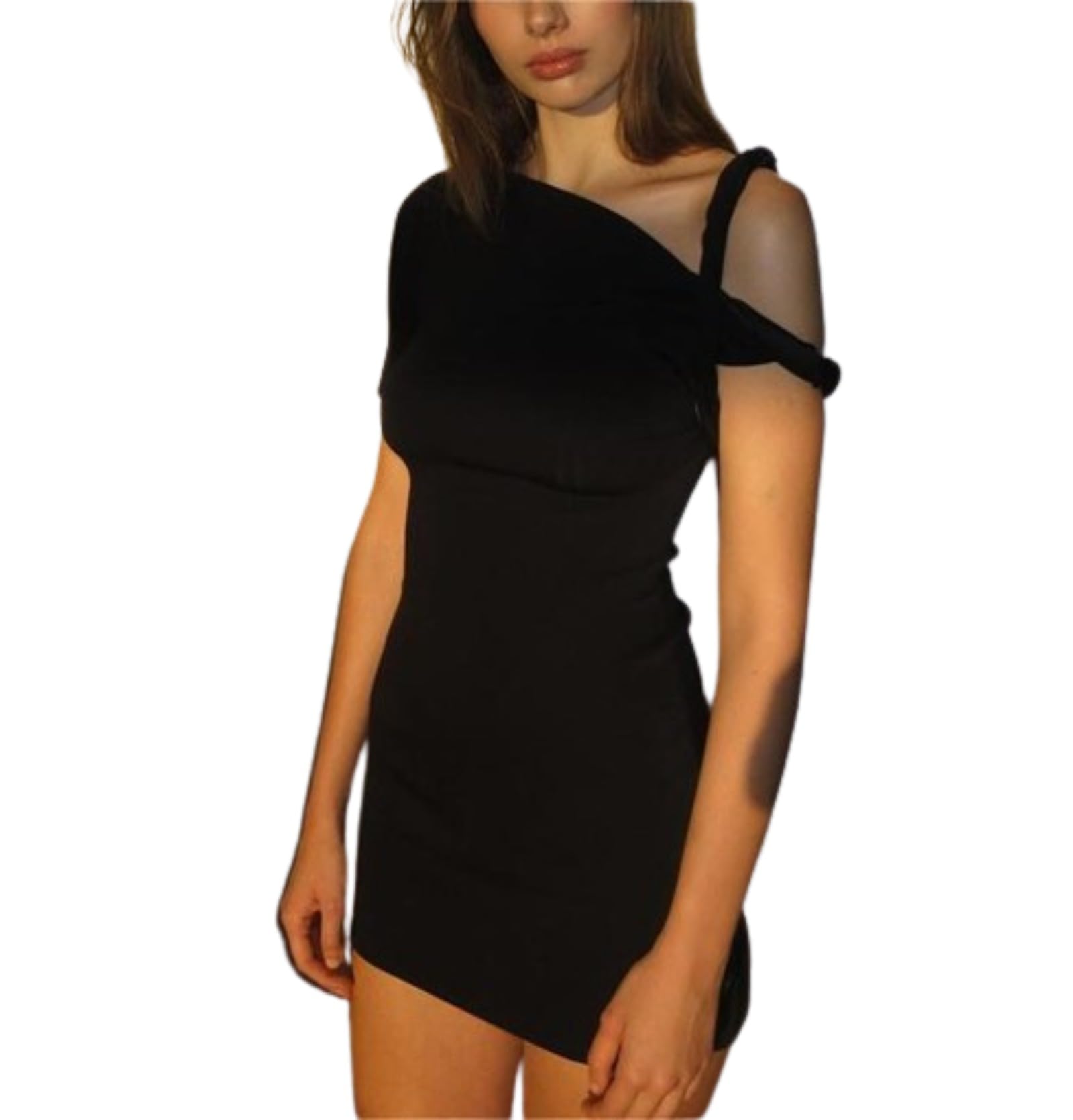 Y2K Sexy One Shoulder Tube Ruched Bodycon Mini Dress - Trendy Club Party Outfit for Women | Perfect for Nightlife, Clubbing, and Special Events