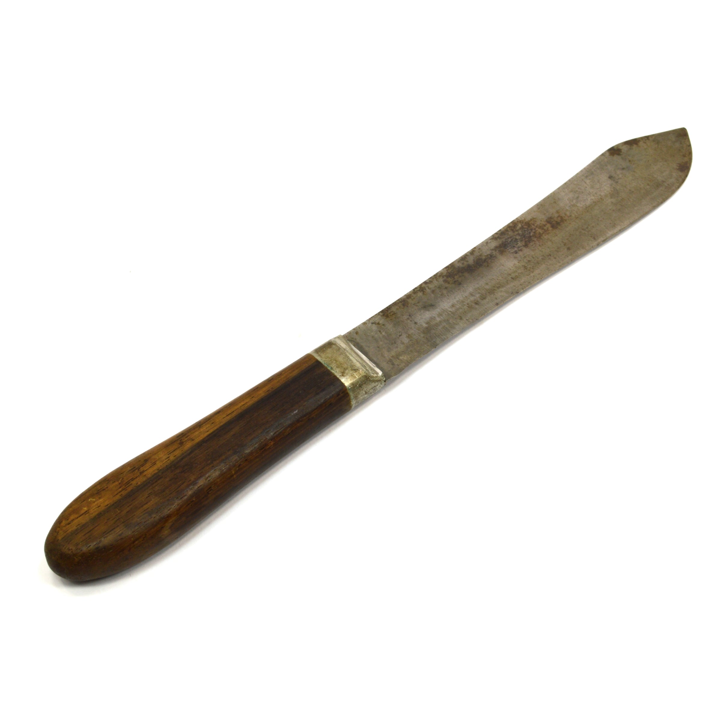 Vintage J. Russell Green River Works Knife with Script Logo & Pewter Bolstered Handle - Hunting, Camping, and Outdoor Survival Tool