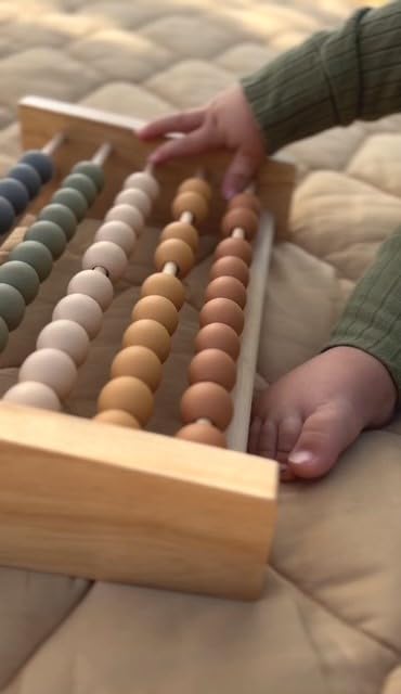 Boho Abacus - Wooden STEM Toy for Toddlers - Montessori Math Learning Beads - Modern Educational Toy for Kids - Boho Nursery & Playroom Decor - Perfect for Home, Classroom, and Preschool Learning Activities