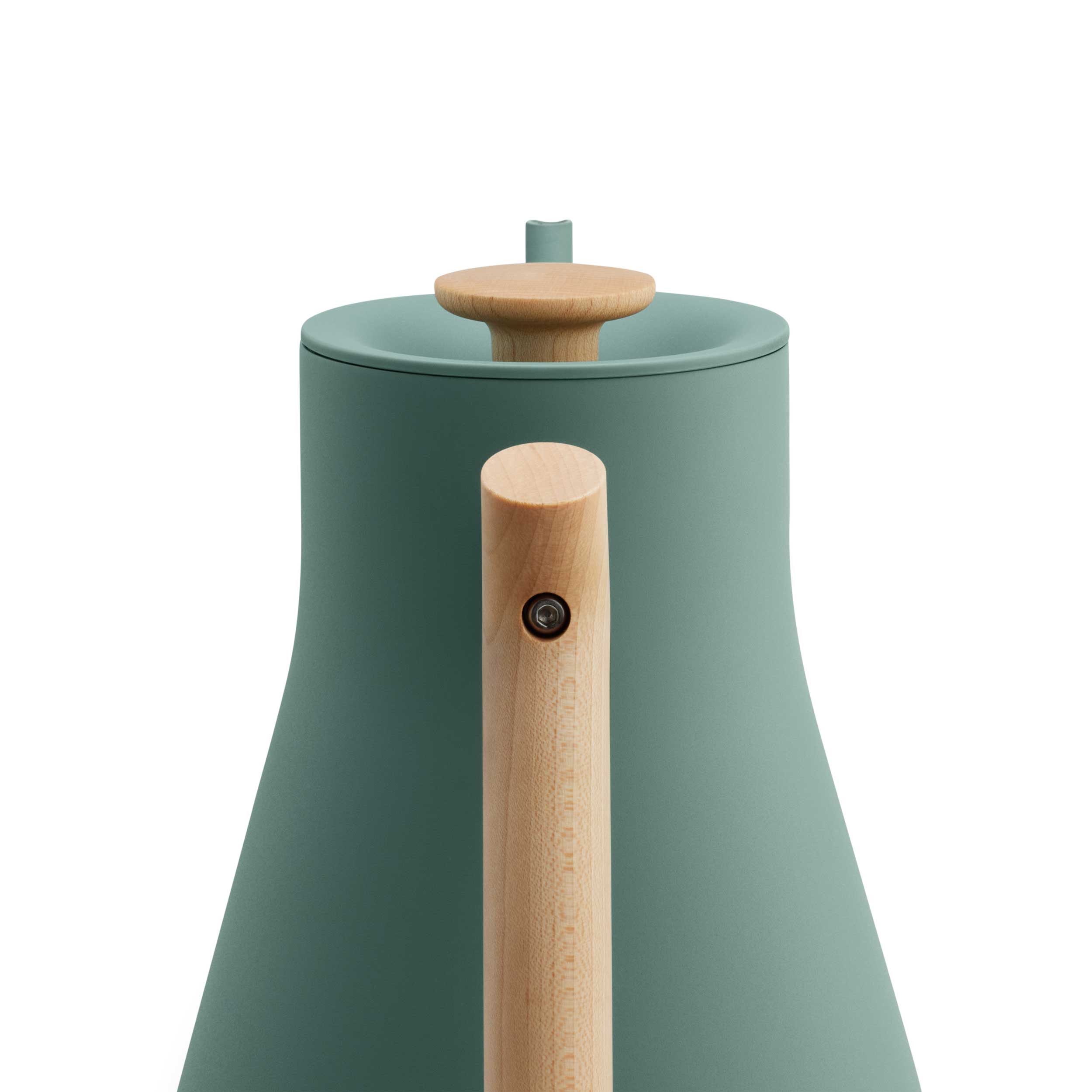 Fellow Stagg EKG Pro Electric Gooseneck Kettle - Precision Pouring, Fast Heating, Smoke Green with Maple Wood Handle - Perfect for Coffee, Tea & Pour Over Brewing at Home or Office