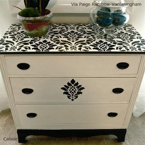 Classic Damask Stencil for DIY Home Decor, Wall Painting, and Furniture Upcycling | Reusable Decorative Template for Crafts and Art Projects