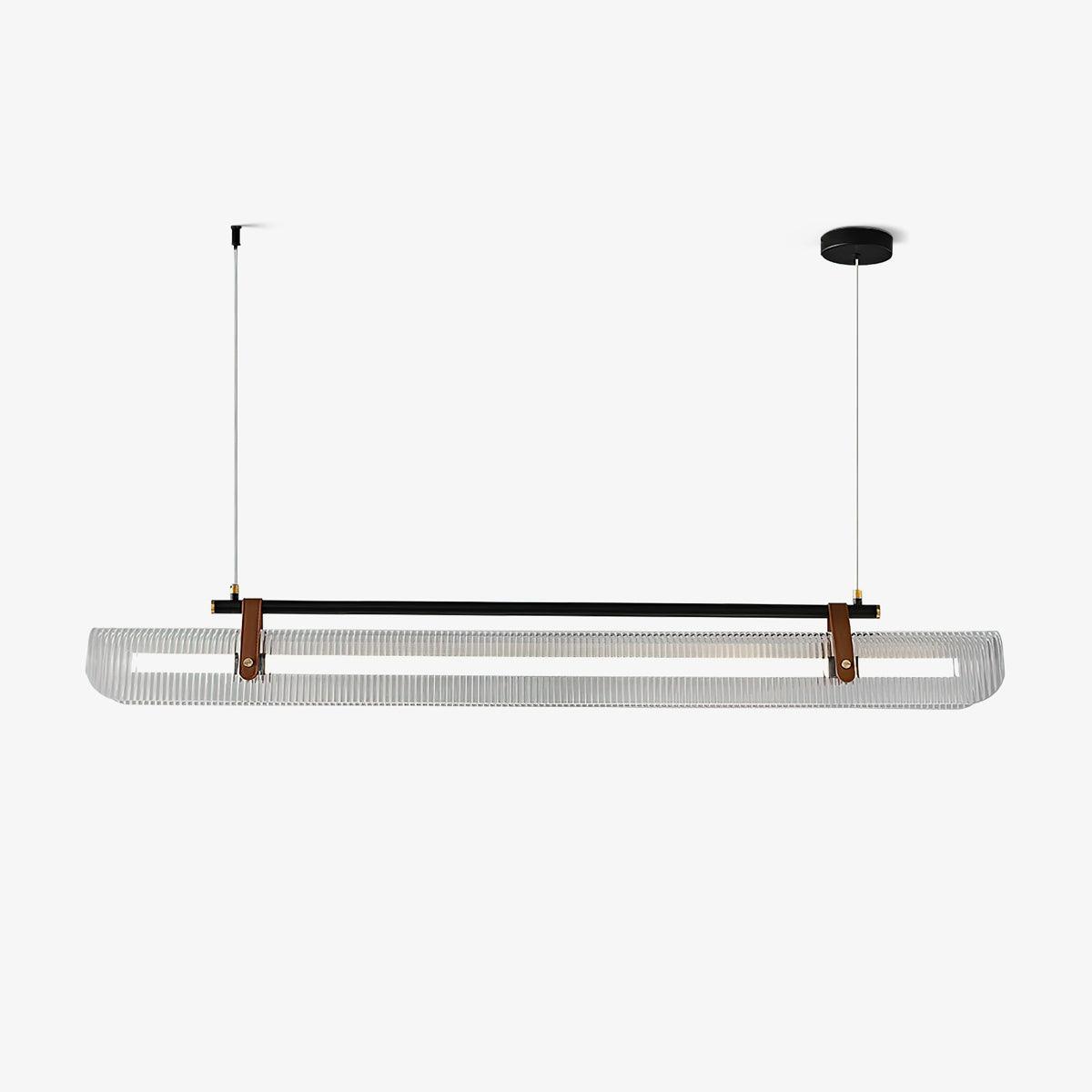Modern Acrylic Linear Chandelier - Sleek Contemporary LED Pendant Light for Dining Room, Kitchen Island & Living Room Decor