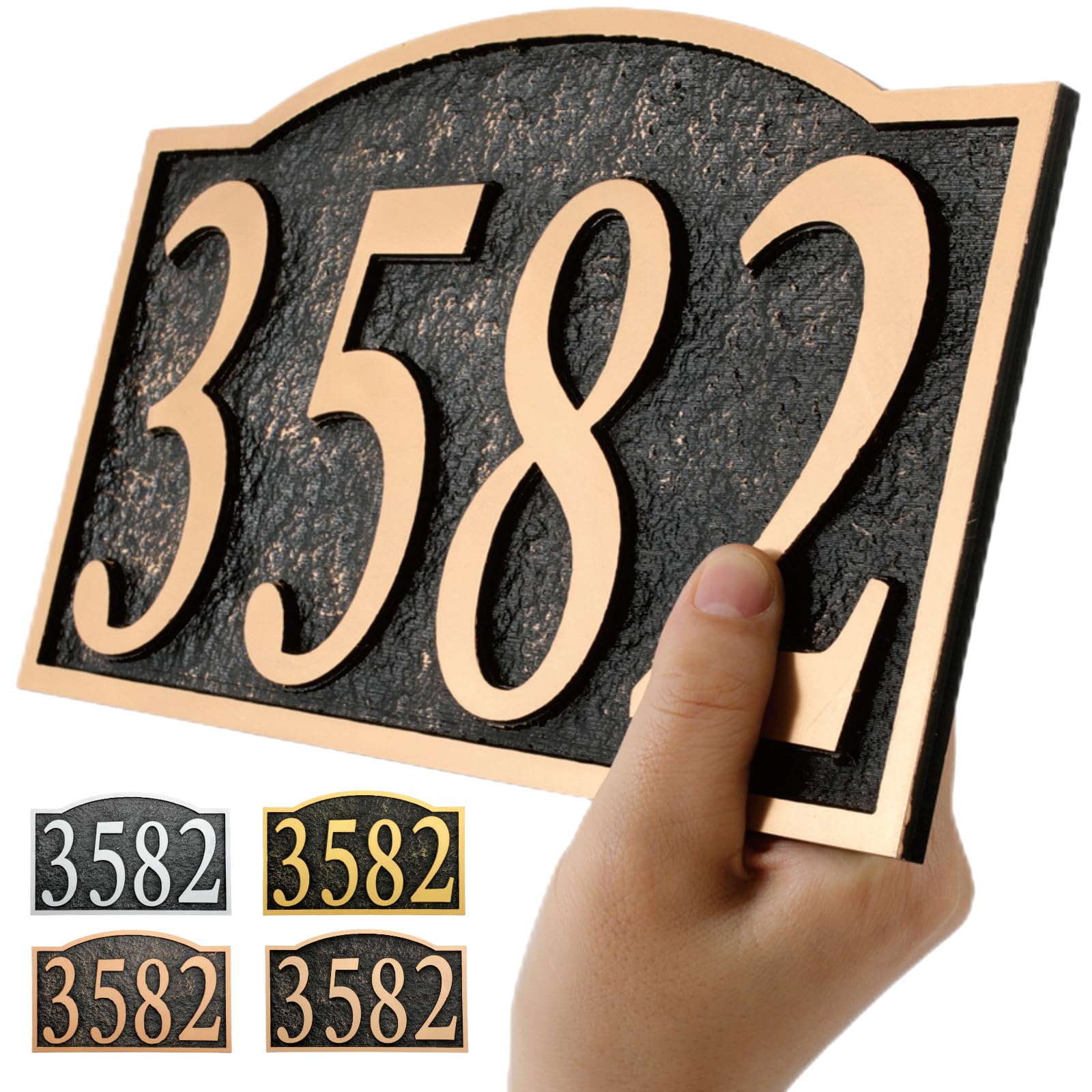 Custom Metal Address Plaque - Personalized House Number Sign for Outdoor Visibility (Home, Store, Yard, Garage, Apartment) - Rust-Proof & Fade-Resistant - High Visibility 911 Emergency Use
