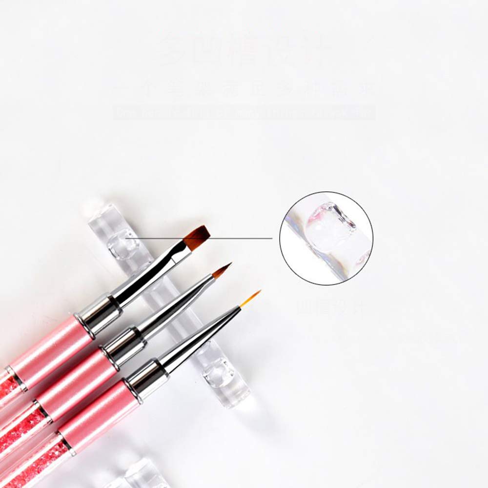U-M PULABO Acrylic Nail Brush Holder - Transpen Stand for 5 Nail Art Pens, Gel Nail Tools & Supplies | Stylish Organizer for Salon, Home Manicure & Professional Nail Artists