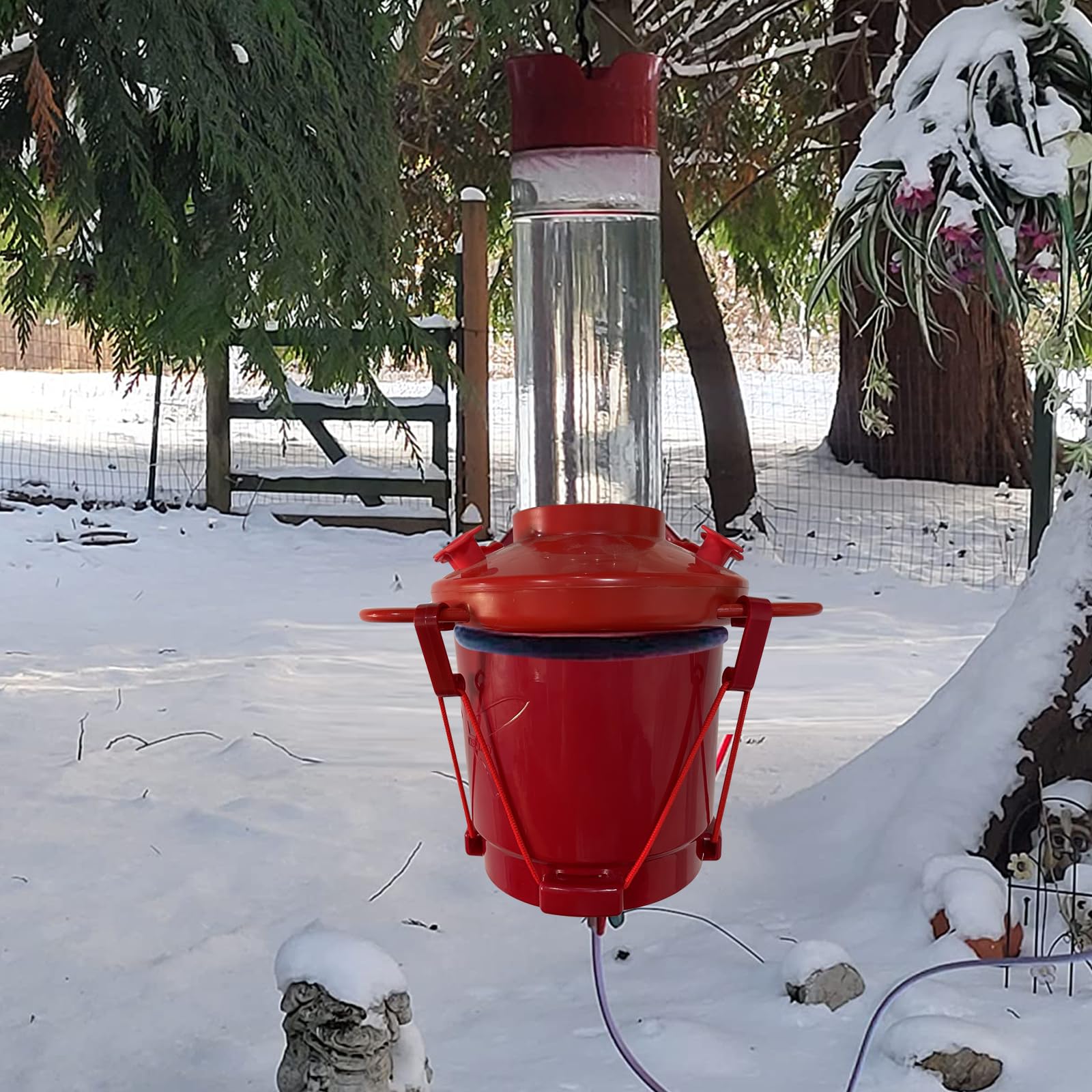 Hummingbird Feeder Heater for Freezing Outdoors - Attaches to Feeder Bottom - Red Bird Feeder Warmer for Backyard, Garden, Patio & Yard - Perfect for Winter Bird Feeding (Heater Only, No Feeder Included)