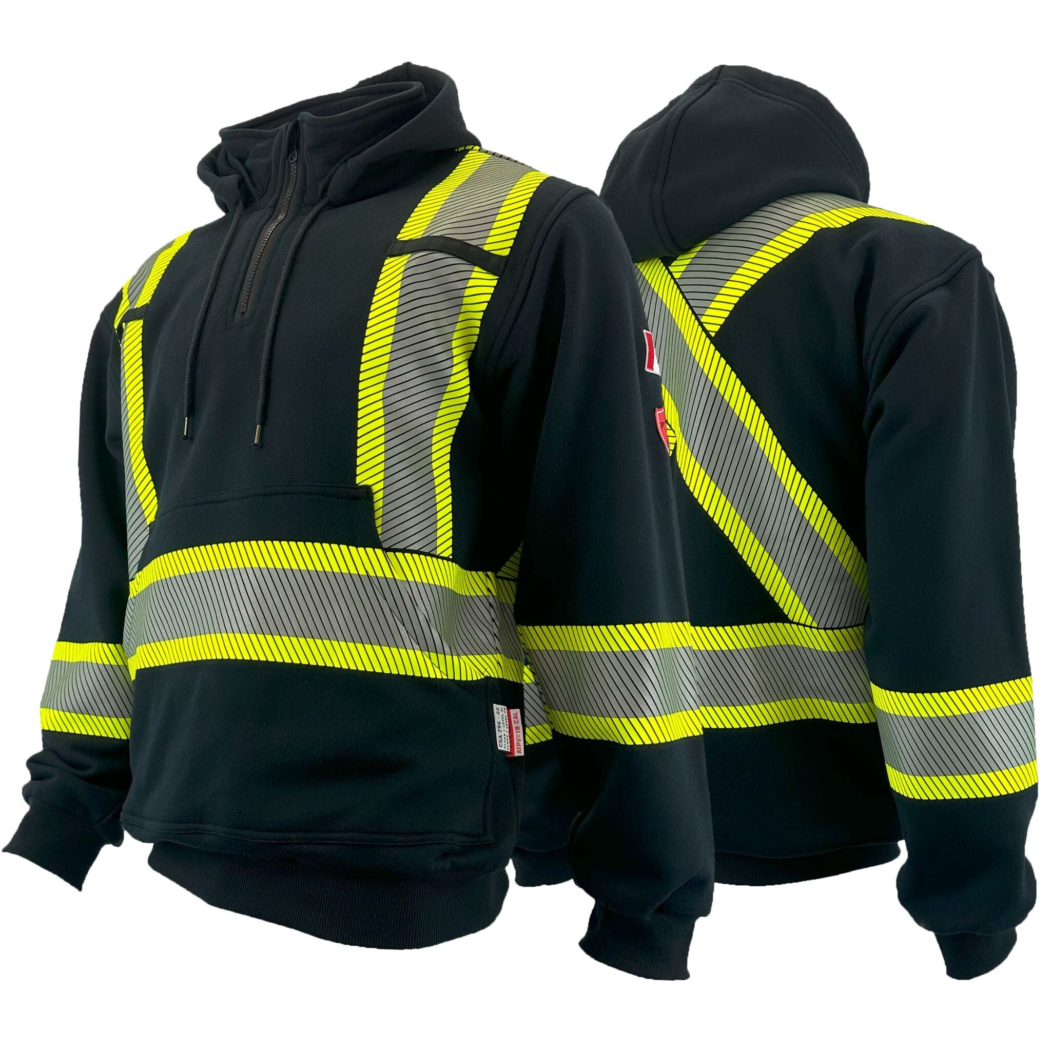 Atlas Guardian® 401 FR/AR Pullover Hoodie - NFPA 2112 & NFPA 70E Certified Flame Resistant Arc Rated Workwear with Reflective Stripes (Size XS to 7XL) - Ideal for Electricians, Utility Workers & Industrial Safety Professionals