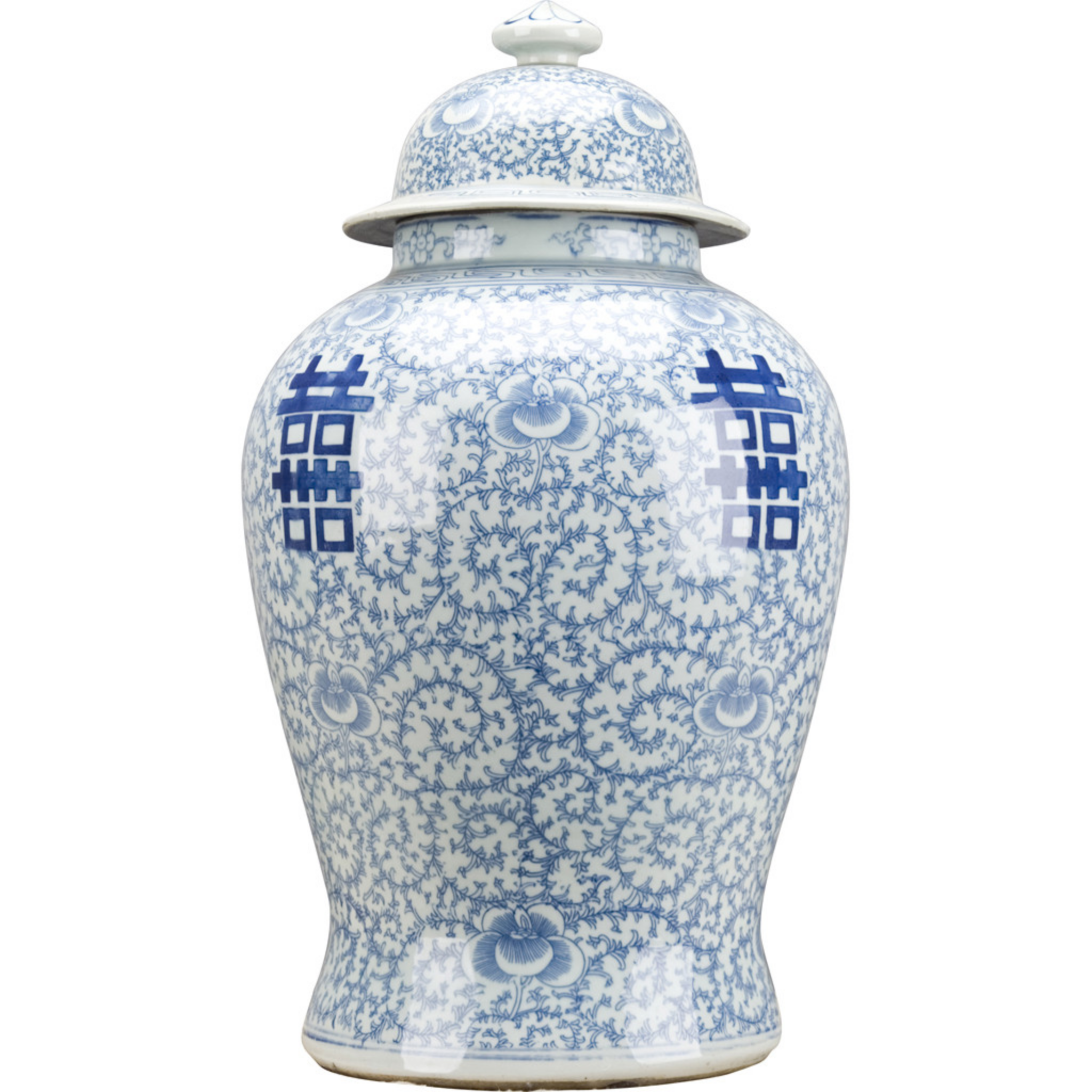 Vintage Chinese Double Happiness Porcelain Lidded Jar - Wedding Gift, Home Decor & Tea Storage Container