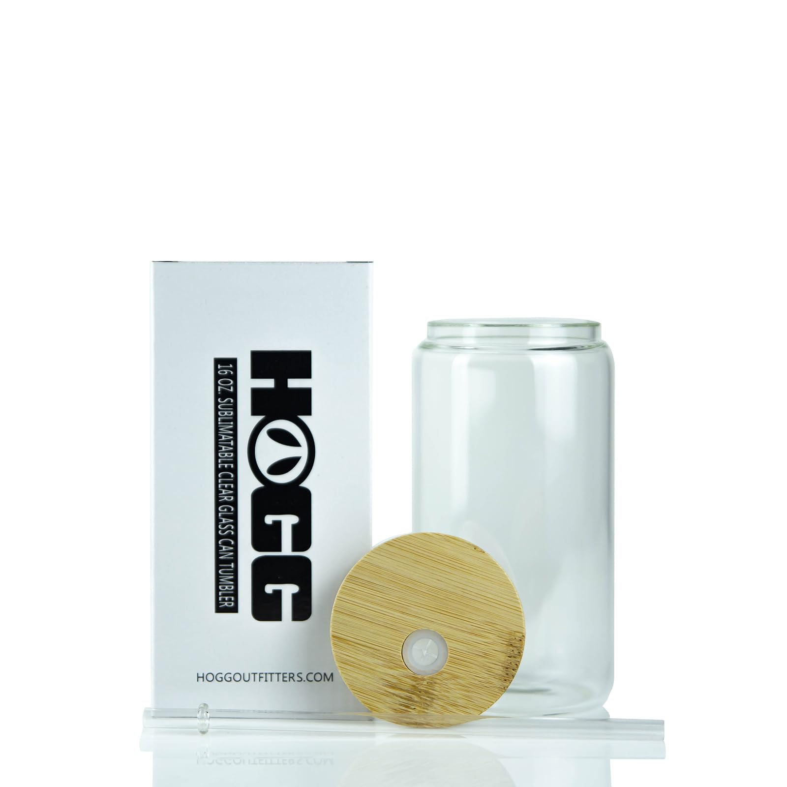 16oz Sublimation Glass Cups - Clear Frosted Bulk (25 Units) with Bamboo Lids & Straws | Customizable Sublimation Blanks for DIY Projects | Perfect for Cold Drinks, Smoothies, and Personalized Gifts