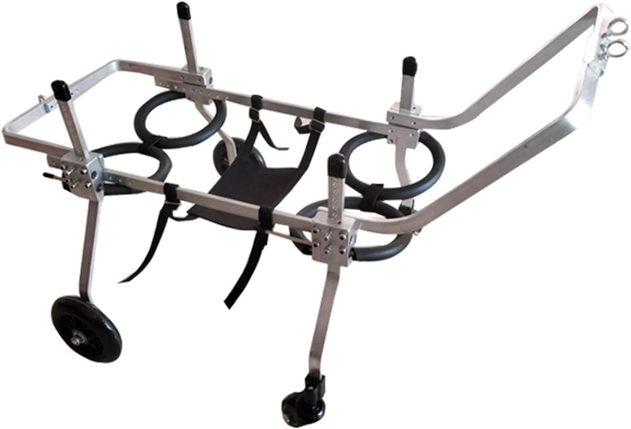 Adjustable 4-Wheel Dog Wheelchair for Back Legs - Supportive Pet Mobility Aid for Front & Rear Leg Rehabilitation (Large Size) - Ideal for Disabled, Injured, or Elderly Dogs with Mobility Issues